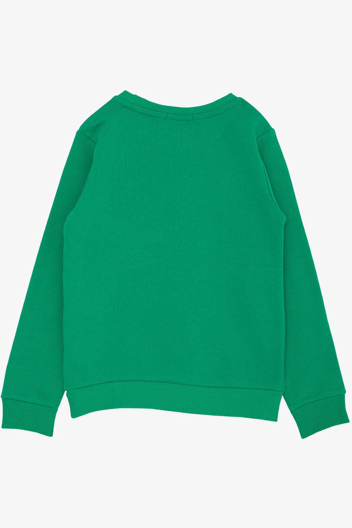 Breeze Erkek Çocuk Sweatshirt Yazı Baskılı Yeşil (8-14 Yaş)