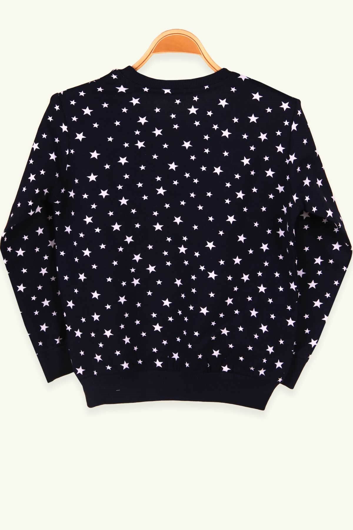Breeze Erkek Çocuk Sweatshirt Yıldız Desenli Lacivert (5-9 Yaş)