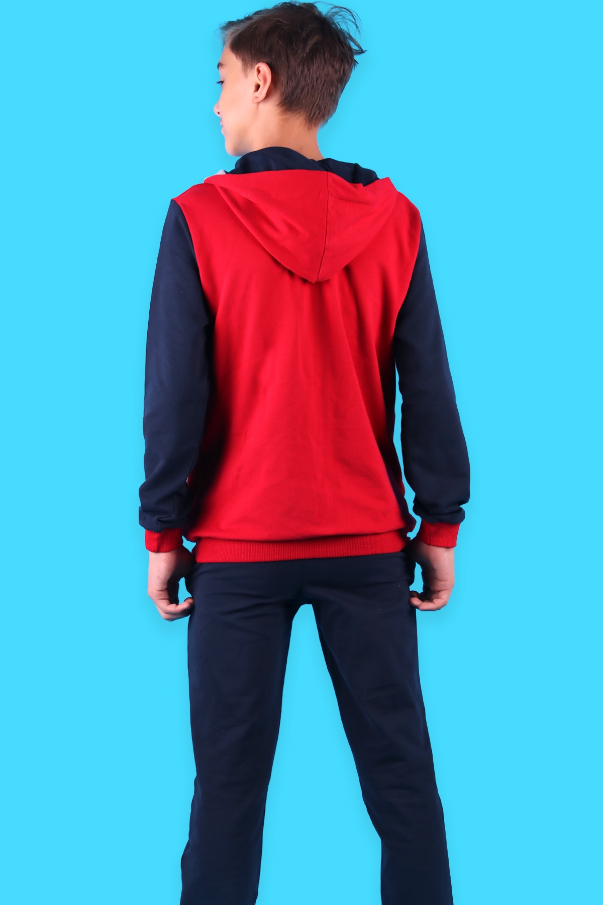 Breeze Erkek Çocuk Takım Fermuarlı Kapüşonlu Kırmızı (6-12 Yaş)