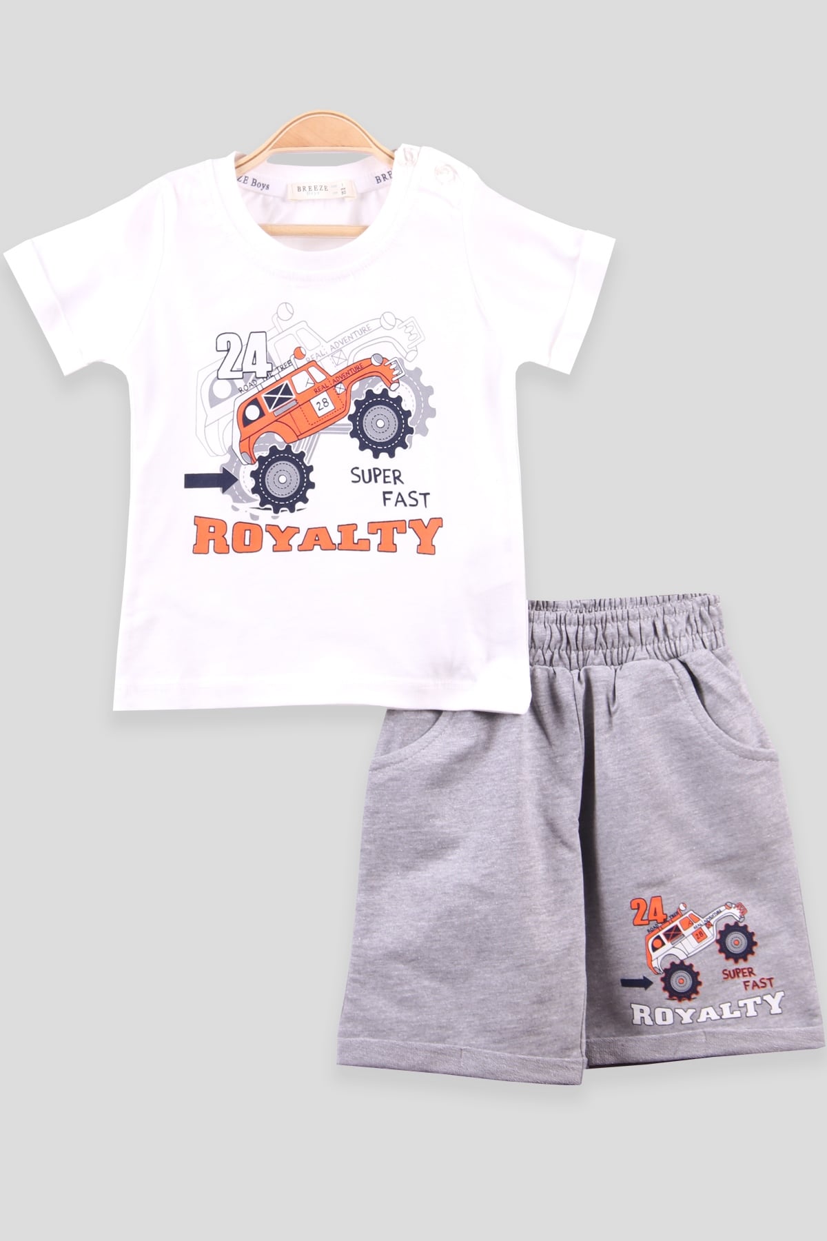 Breeze Erkek Çocuk Takım Jeep Baskılı Krem (1-4 Yaş)