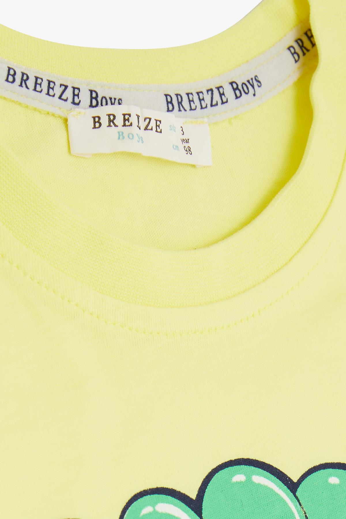 Breeze Erkek Çocuk Takım Kaykaycı Köpekcik Baskılı Sarı (1-4 Yaş)