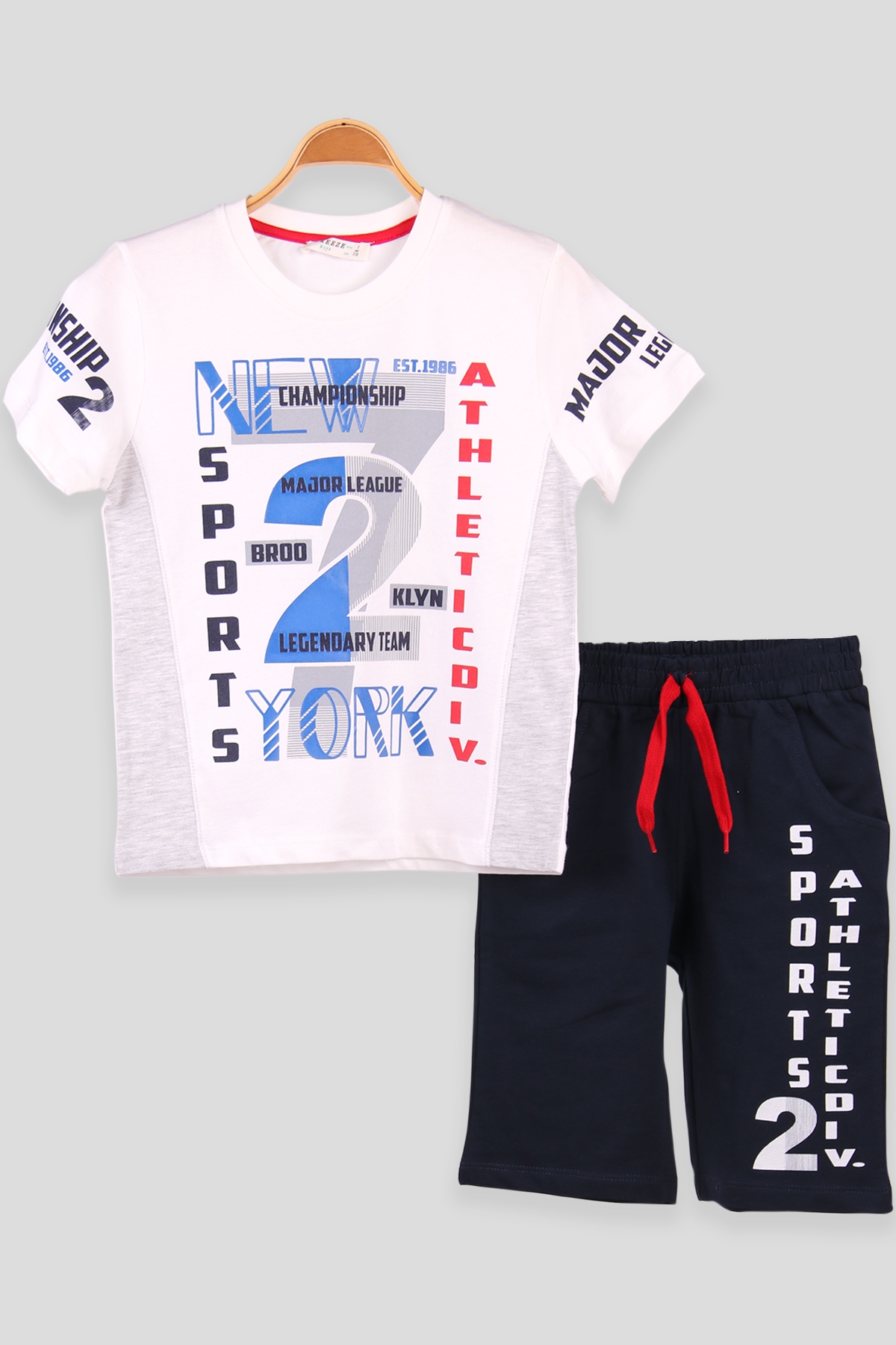 Breeze Erkek Çocuk Takım Sport Baskılı Ekru (5-10 Yaş)