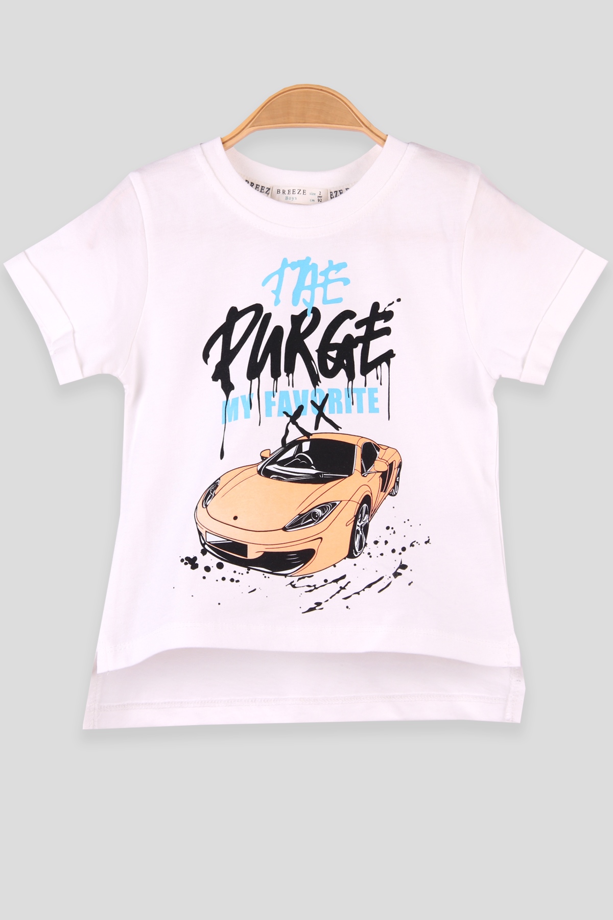 Breeze Erkek Çocuk Tişört Arabalı Ekru (2-6 Yaş)