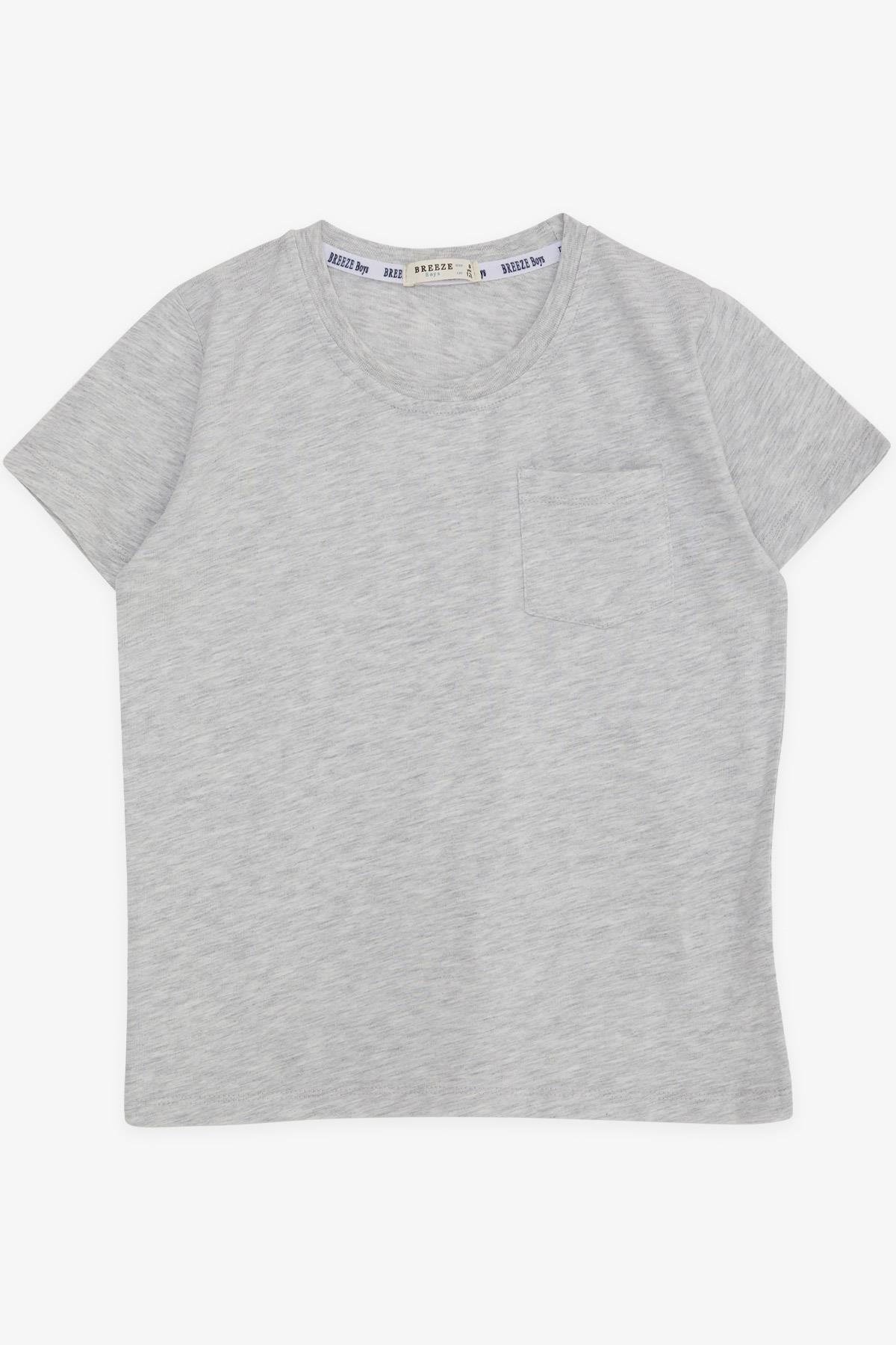 Breeze Erkek Çocuk Tişört Basic Açık Gri Melanj (5-7 Yaş)