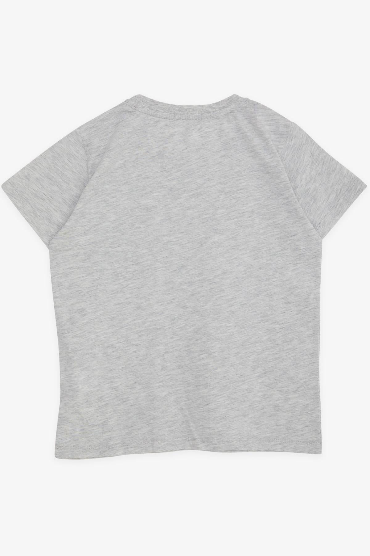 Breeze Erkek Çocuk Tişört Basic Açık Gri Melanj (5-7 Yaş)