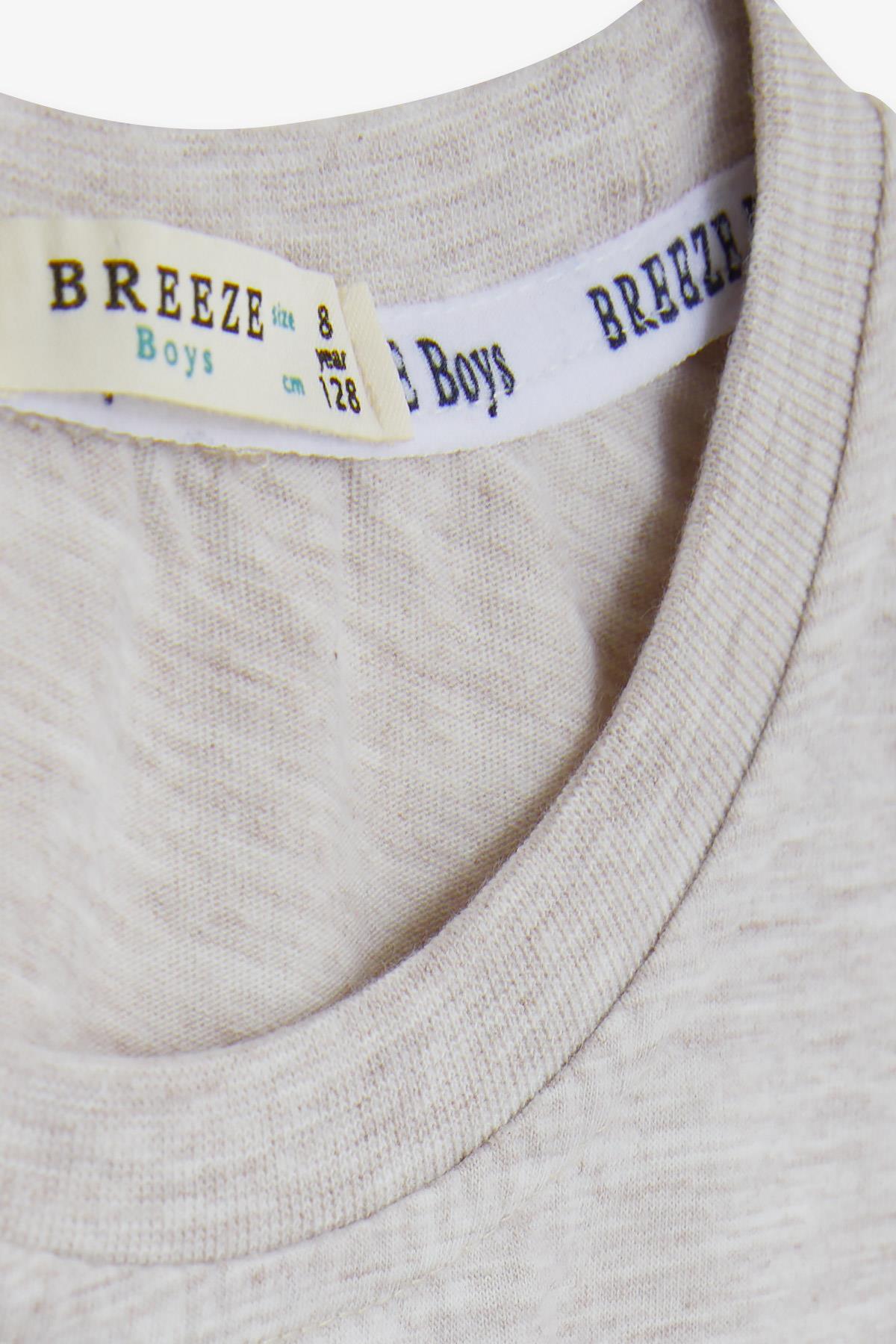 Breeze Erkek Çocuk Tişört Basic Bej Melanj (4-8 Yaş)