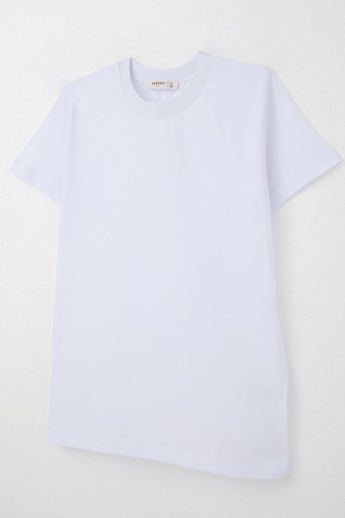 Breeze Erkek Çocuk Tişört Basic Beyaz (4-14 Yaş)