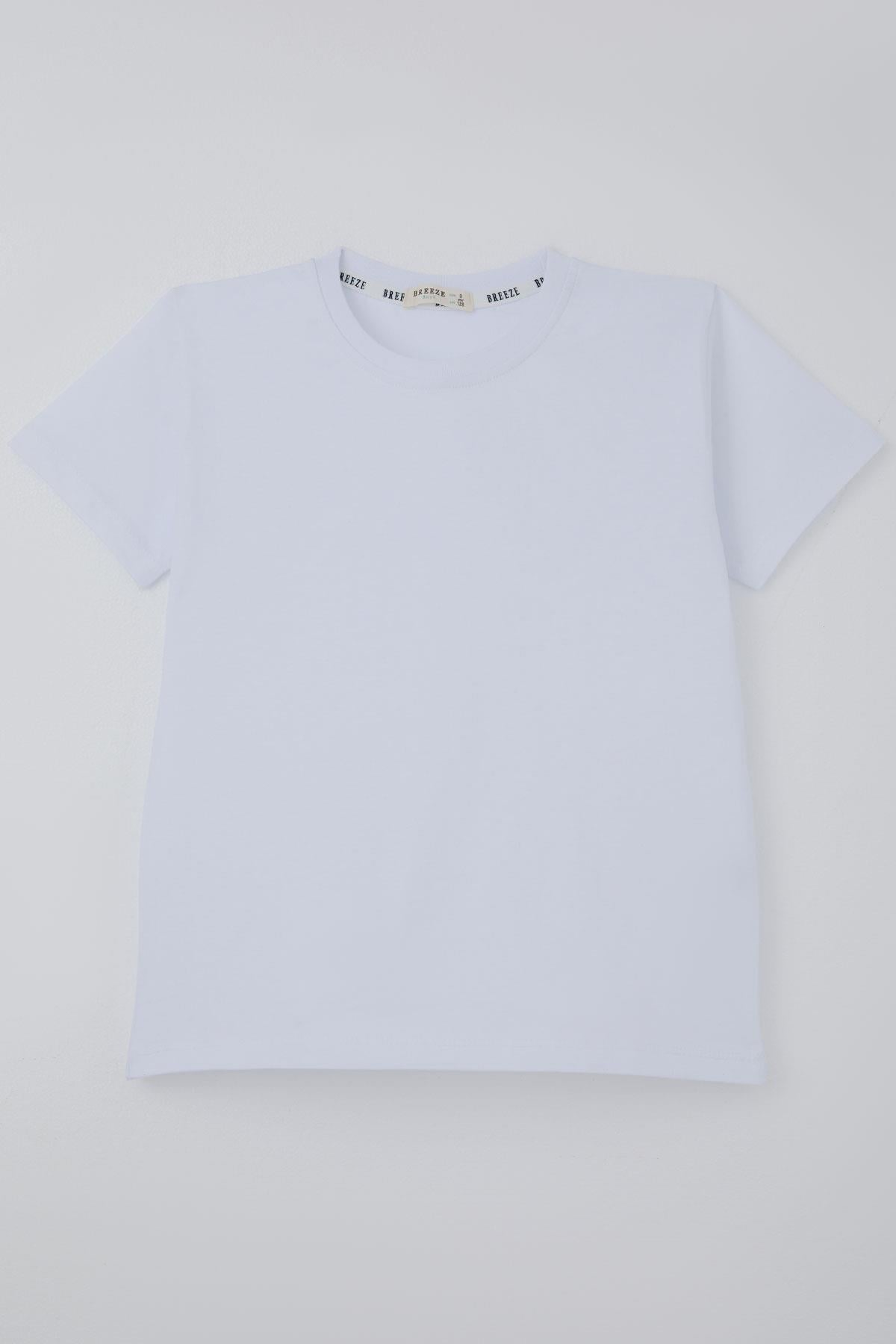 Breeze Erkek Çocuk Tişört Basic Beyaz (4-8 Yaş)