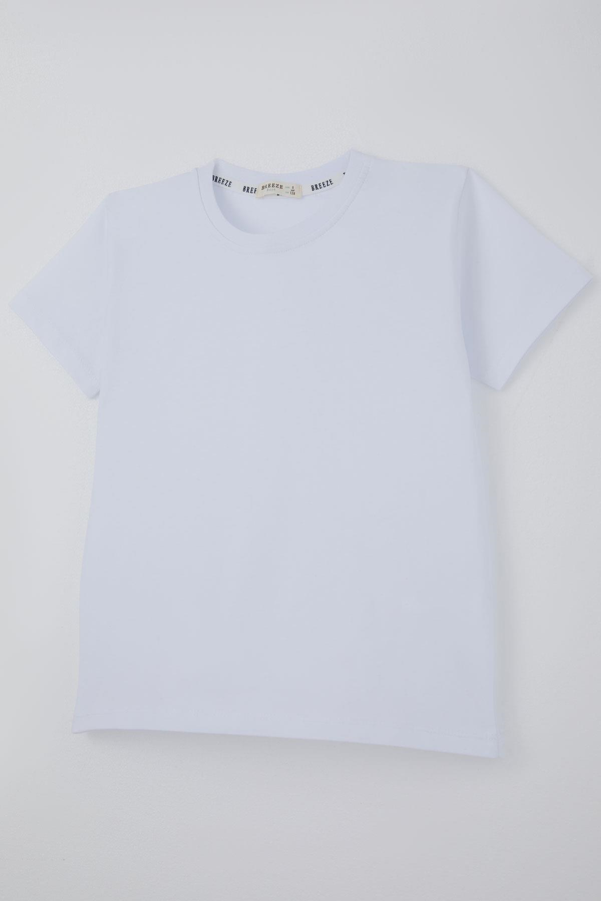 Breeze Erkek Çocuk Tişört Basic Beyaz (4-8 Yaş)