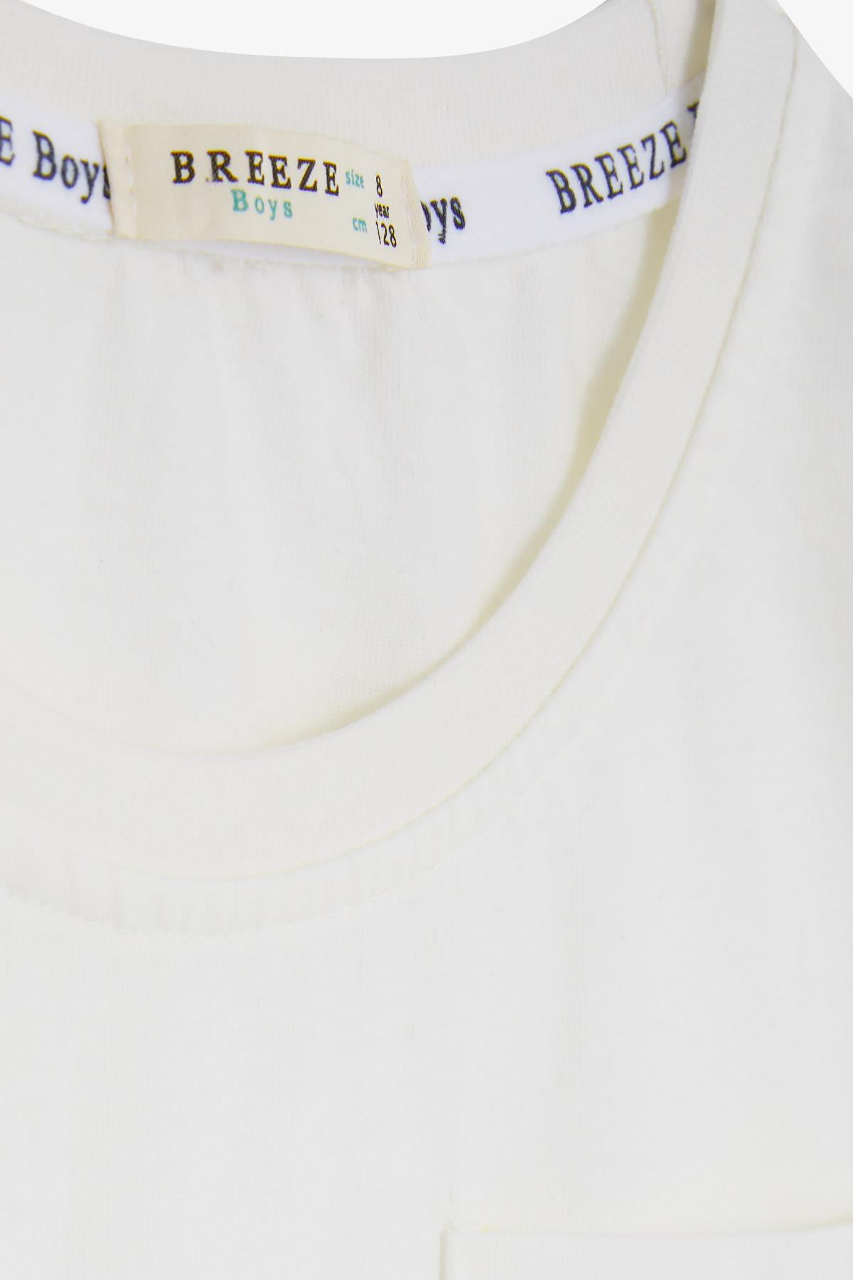 Breeze Erkek Çocuk Tişört Basic Ekru (4-8 Yaş)