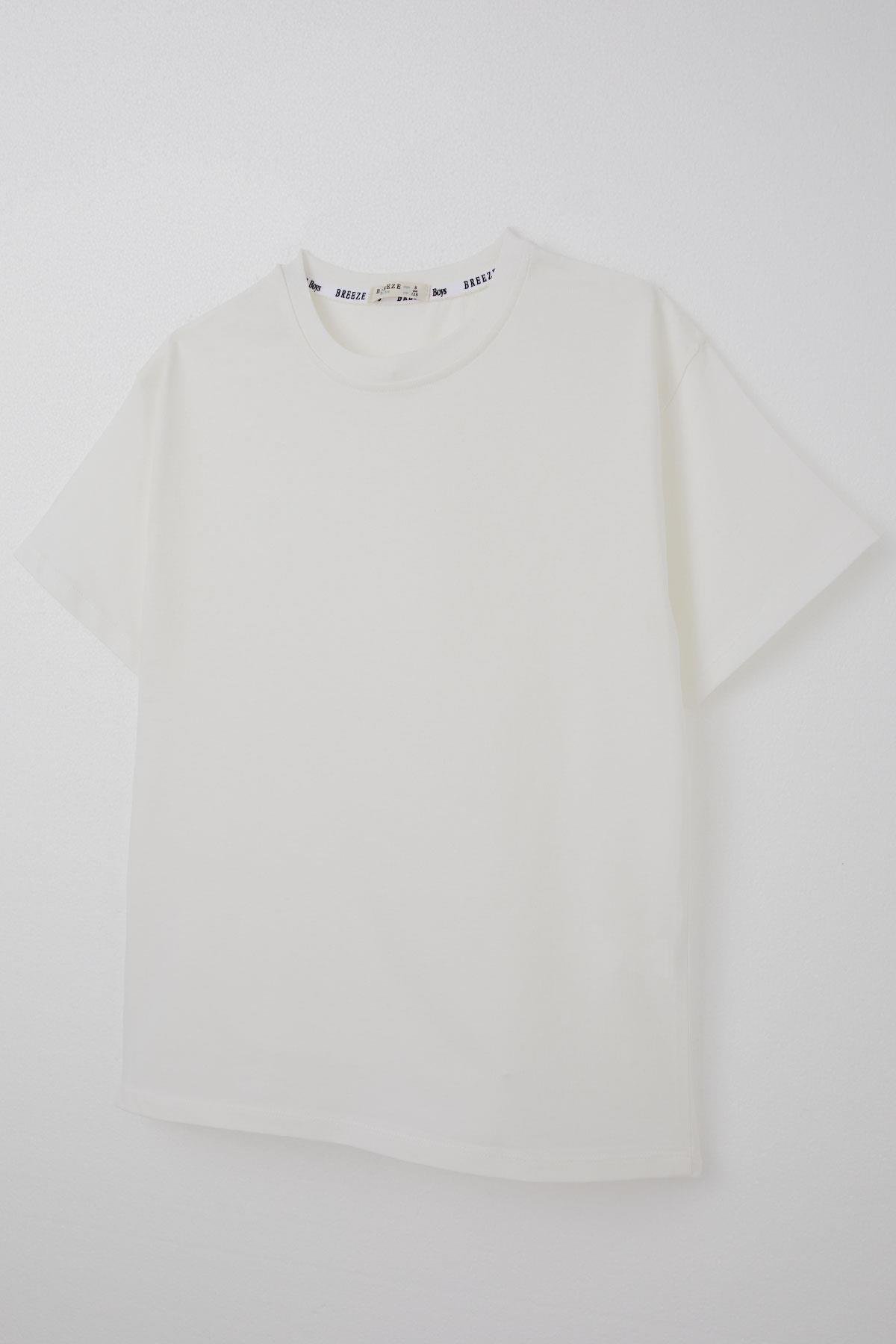 Breeze Erkek Çocuk Tişört Basic Ekru (4-14 Yaş)