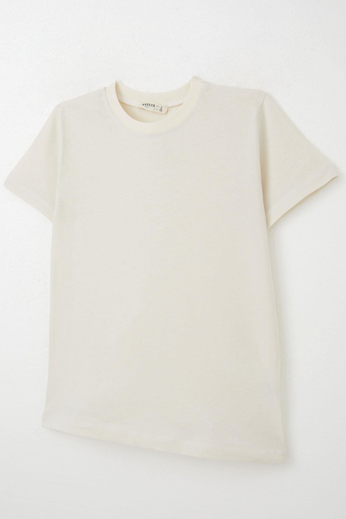 Breeze Erkek Çocuk Tişört Basic Ekru (4-14 Yaş)