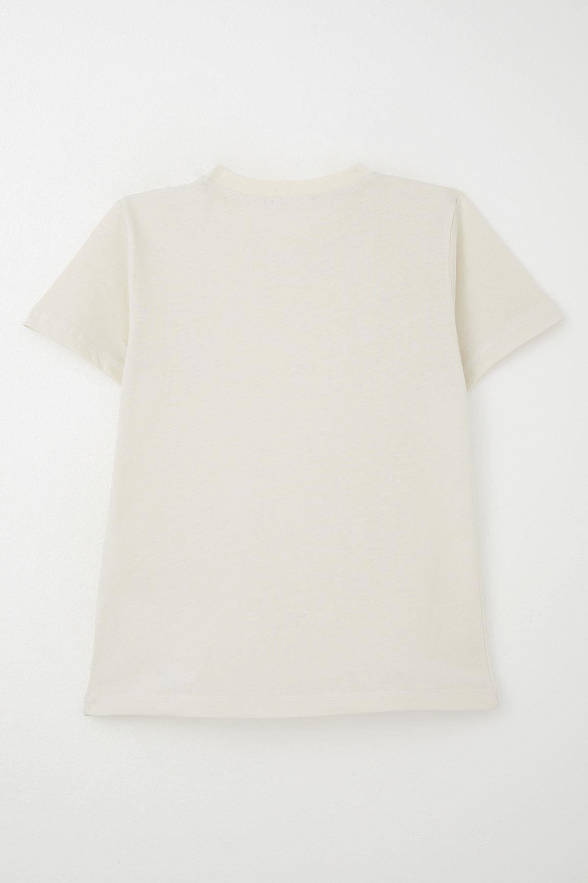 Breeze Erkek Çocuk Tişört Basic Ekru (4-14 Yaş)