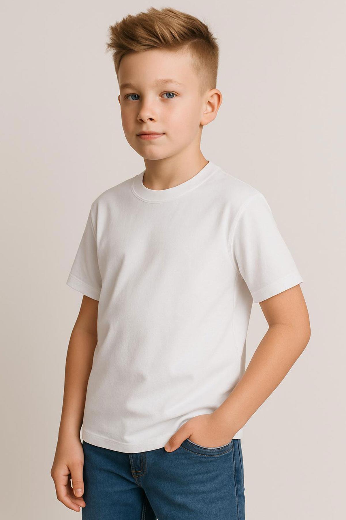 Breeze Erkek Çocuk Tişört Basic Ekru (4-14 Yaş)
