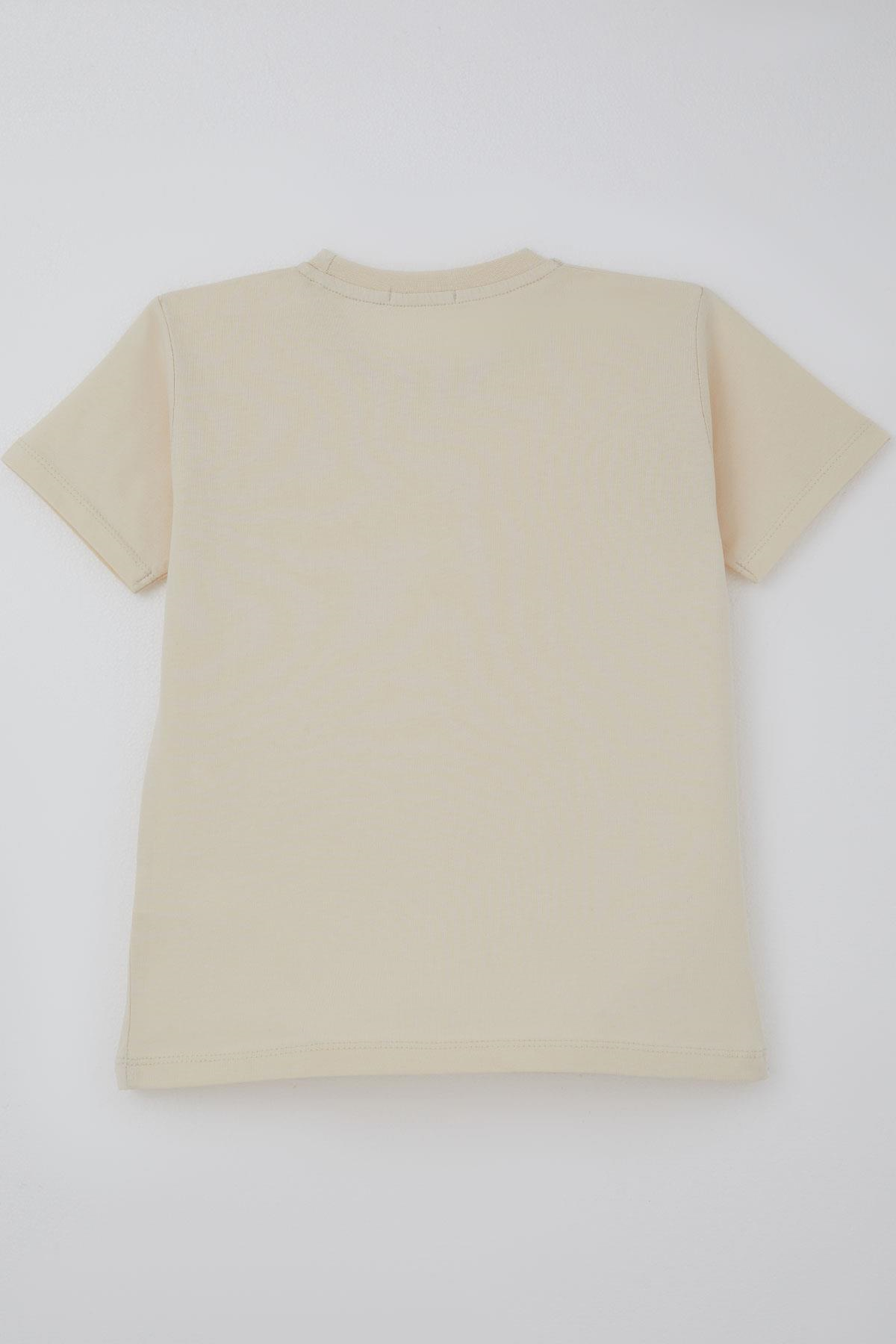Breeze Erkek Çocuk Tişört Basic Krem (4-8 Yaş)