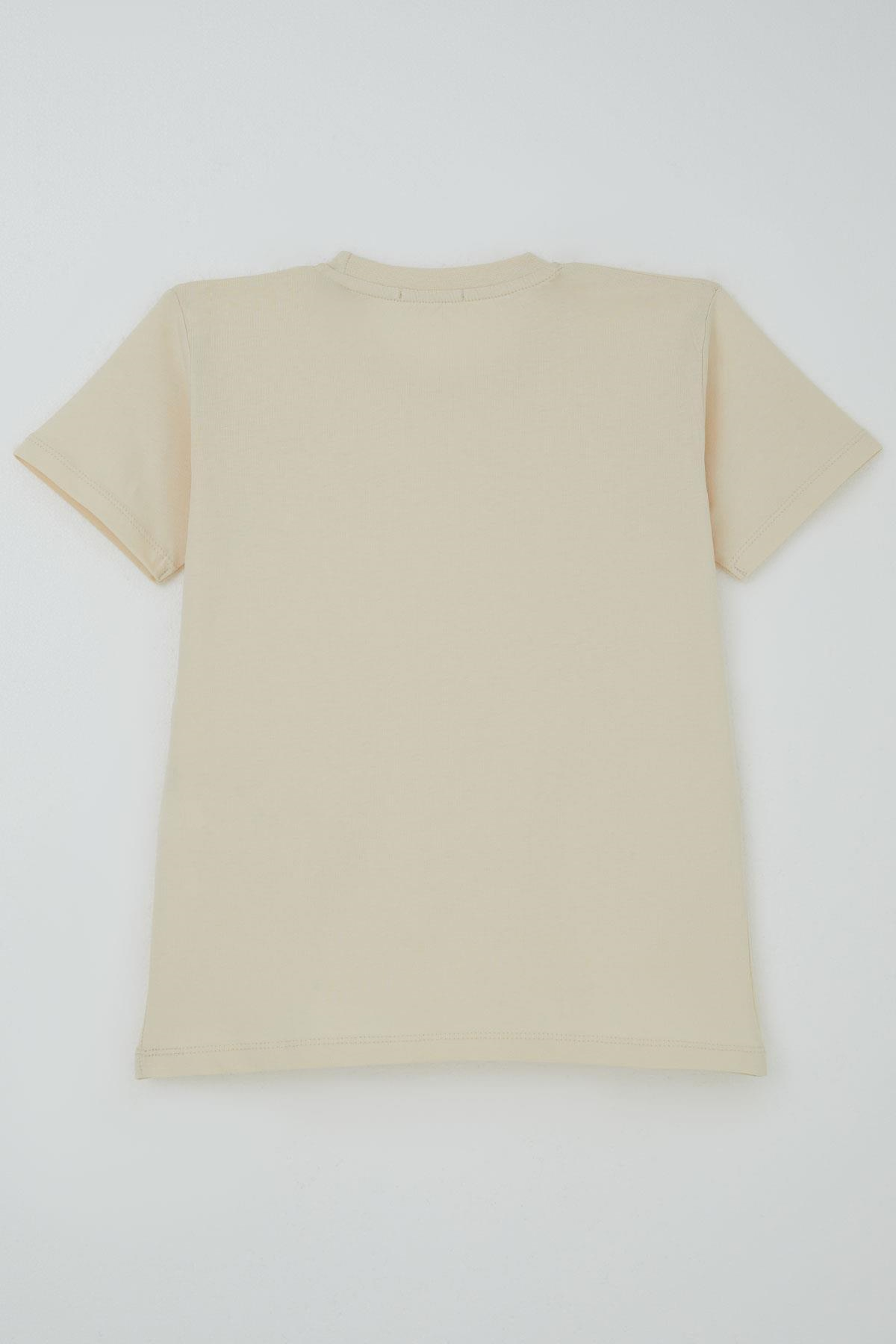 Breeze Erkek Çocuk Tişört Basic Krem (9-14 Yaş)