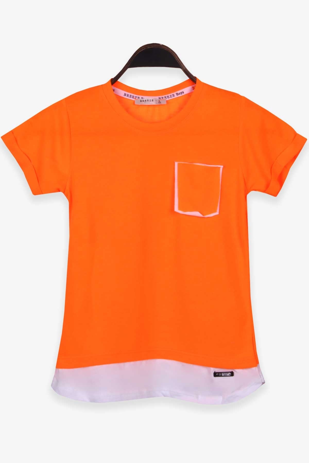 Breeze Erkek Çocuk Tişört Basic Neon Turuncu (8-14 Yaş)