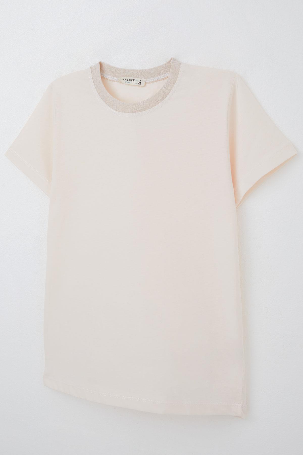 Breeze Erkek Çocuk Tişört Basic Pudra (4-14 Yaş)