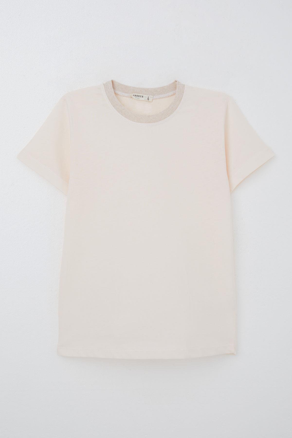 Breeze Erkek Çocuk Tişört Basic Pudra (4-14 Yaş)
