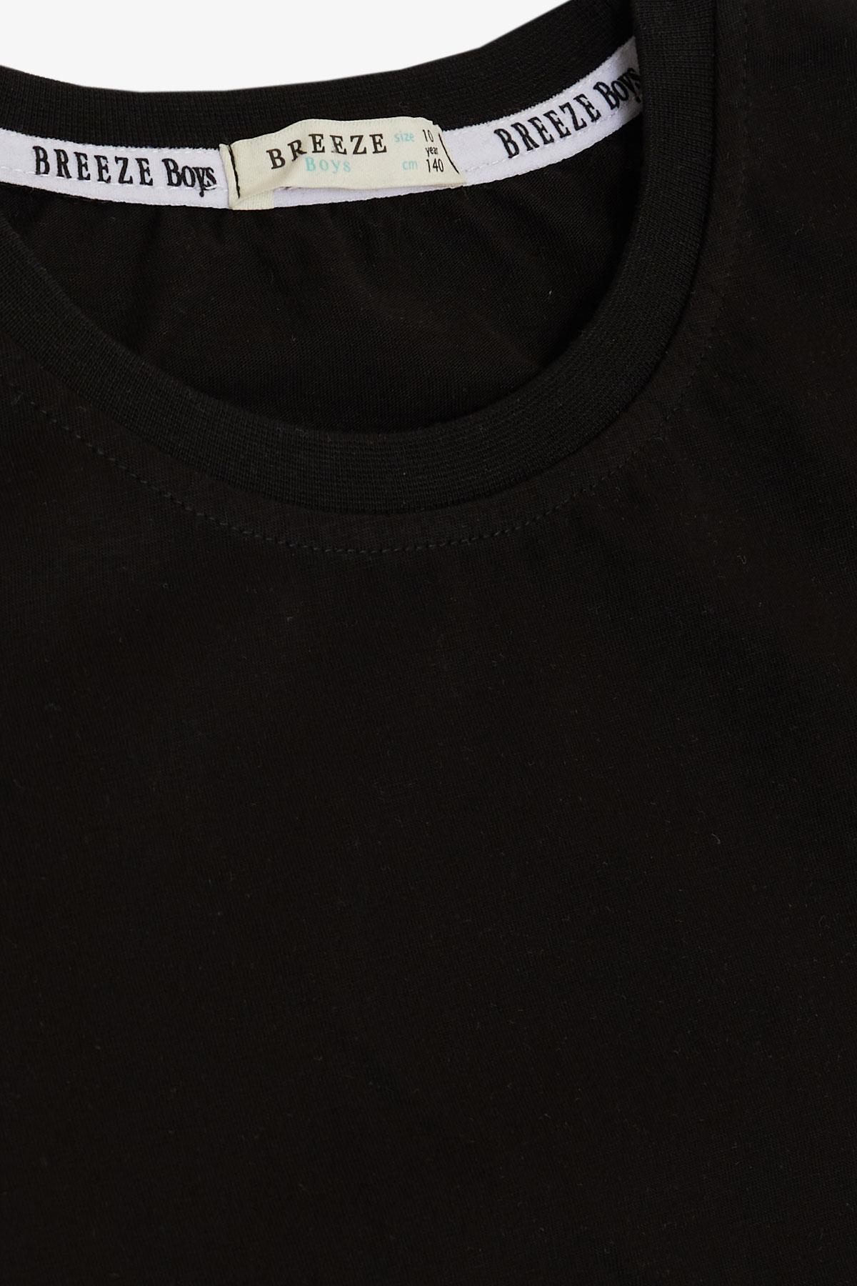 Breeze Erkek Çocuk Tişört Basic Siyah (4-11 Yaş)