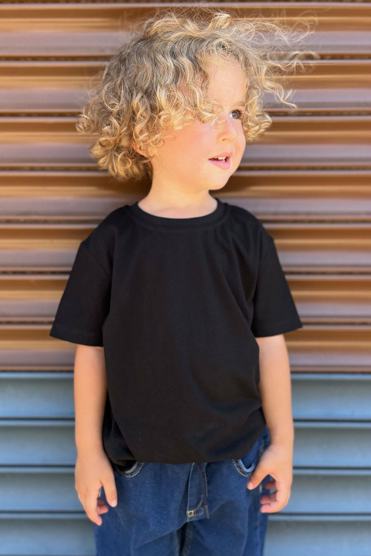 Breeze Erkek Çocuk Tişört Basic Siyah (4-11 Yaş)