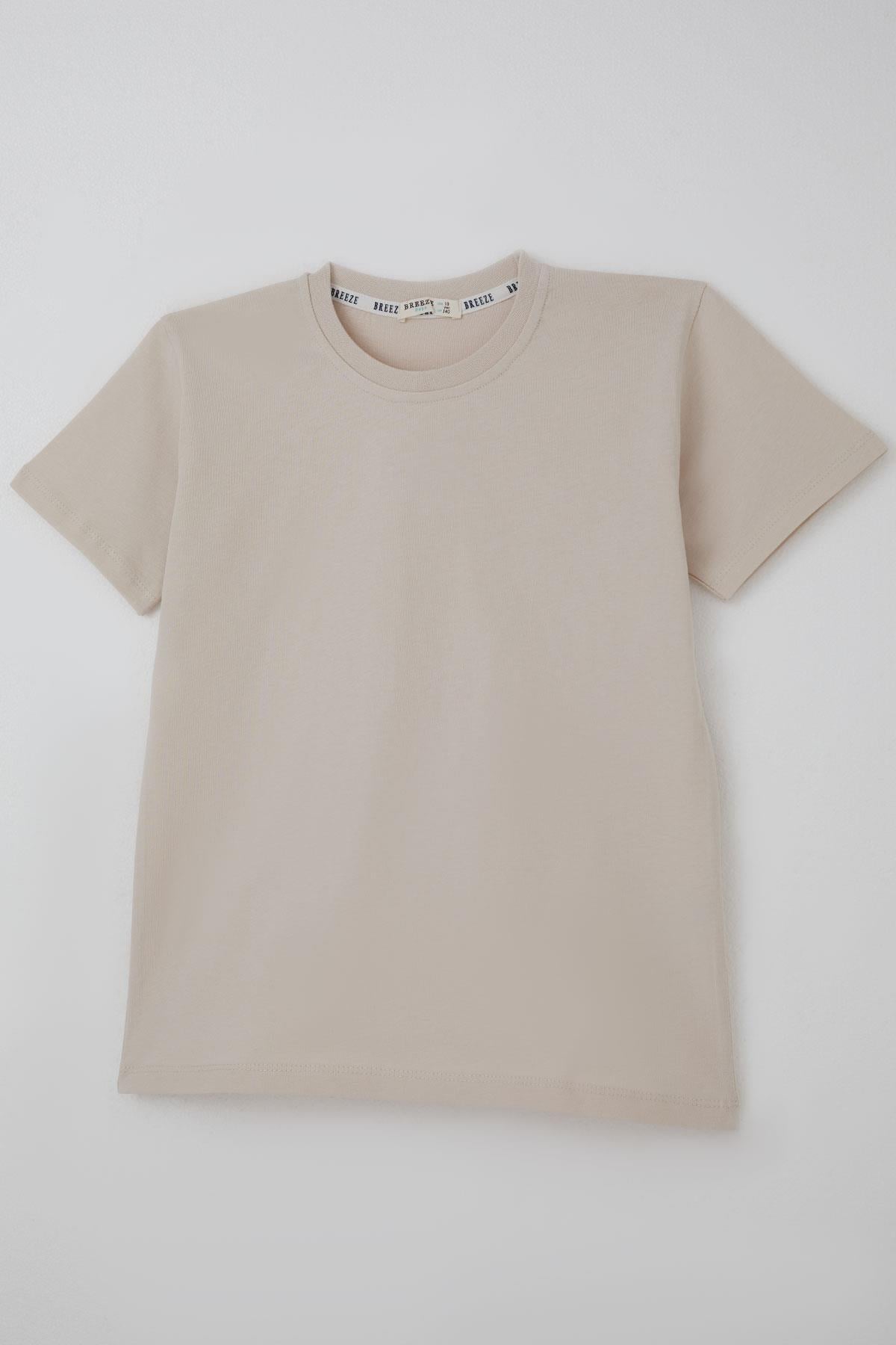 Breeze Erkek Çocuk Tişört Basic Taş (9-14 Yaş)