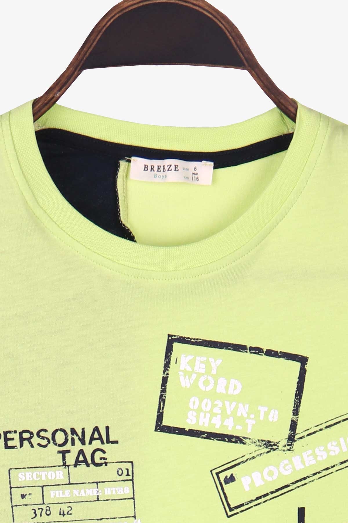 Breeze Erkek Çocuk Tişört Baskılı Fıstık Yeşili (6-12 Yaş)