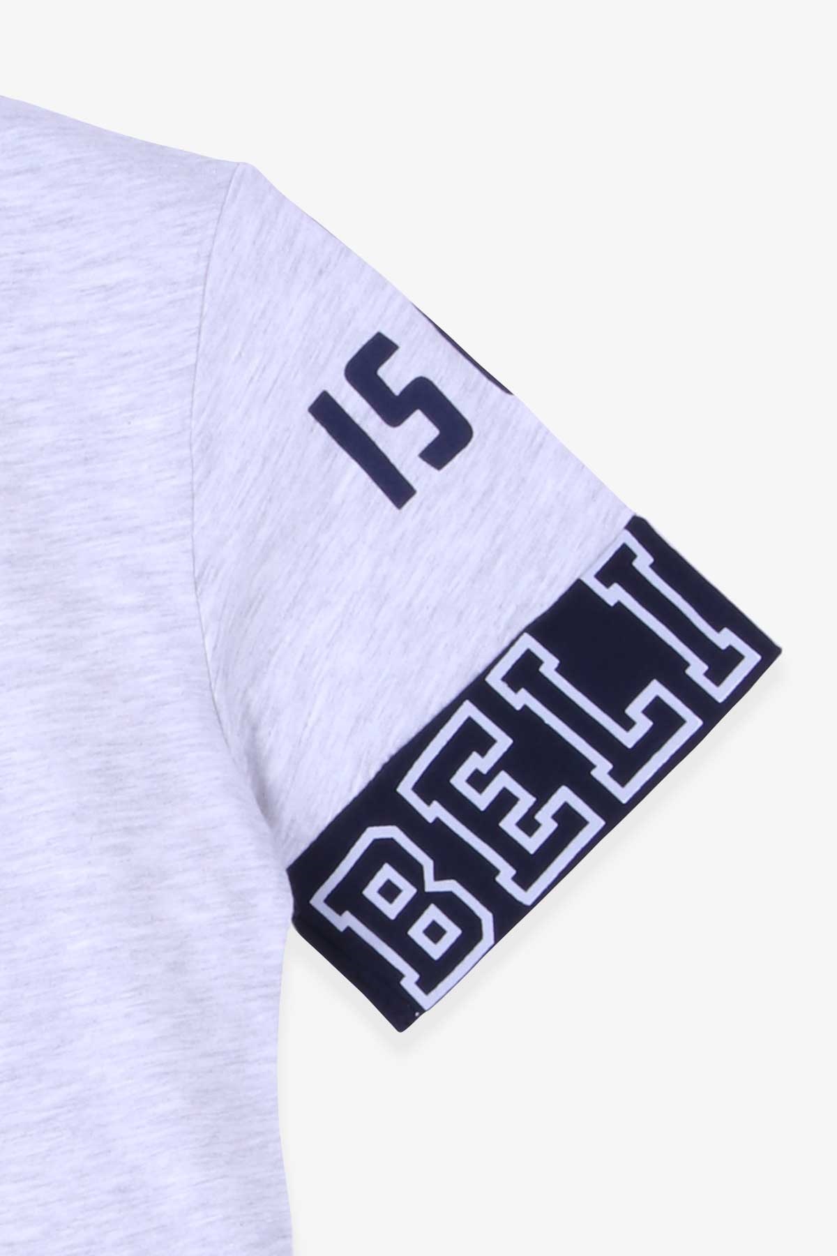Breeze Erkek Çocuk Tişört Baskılı Gri Melanj (9-14 Yaş)