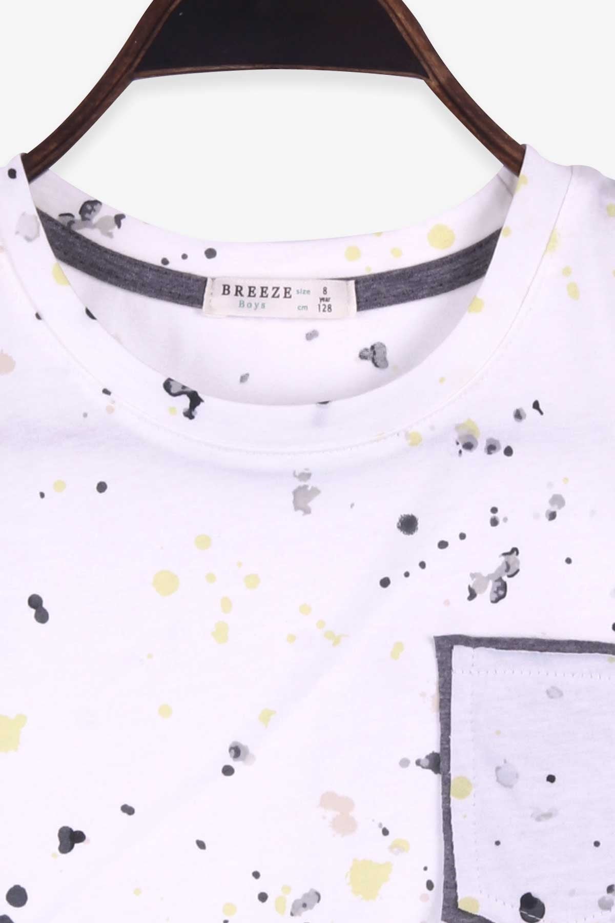 Breeze Erkek Çocuk Tişört Batik Desenli Ekru (8-14 Yaş)