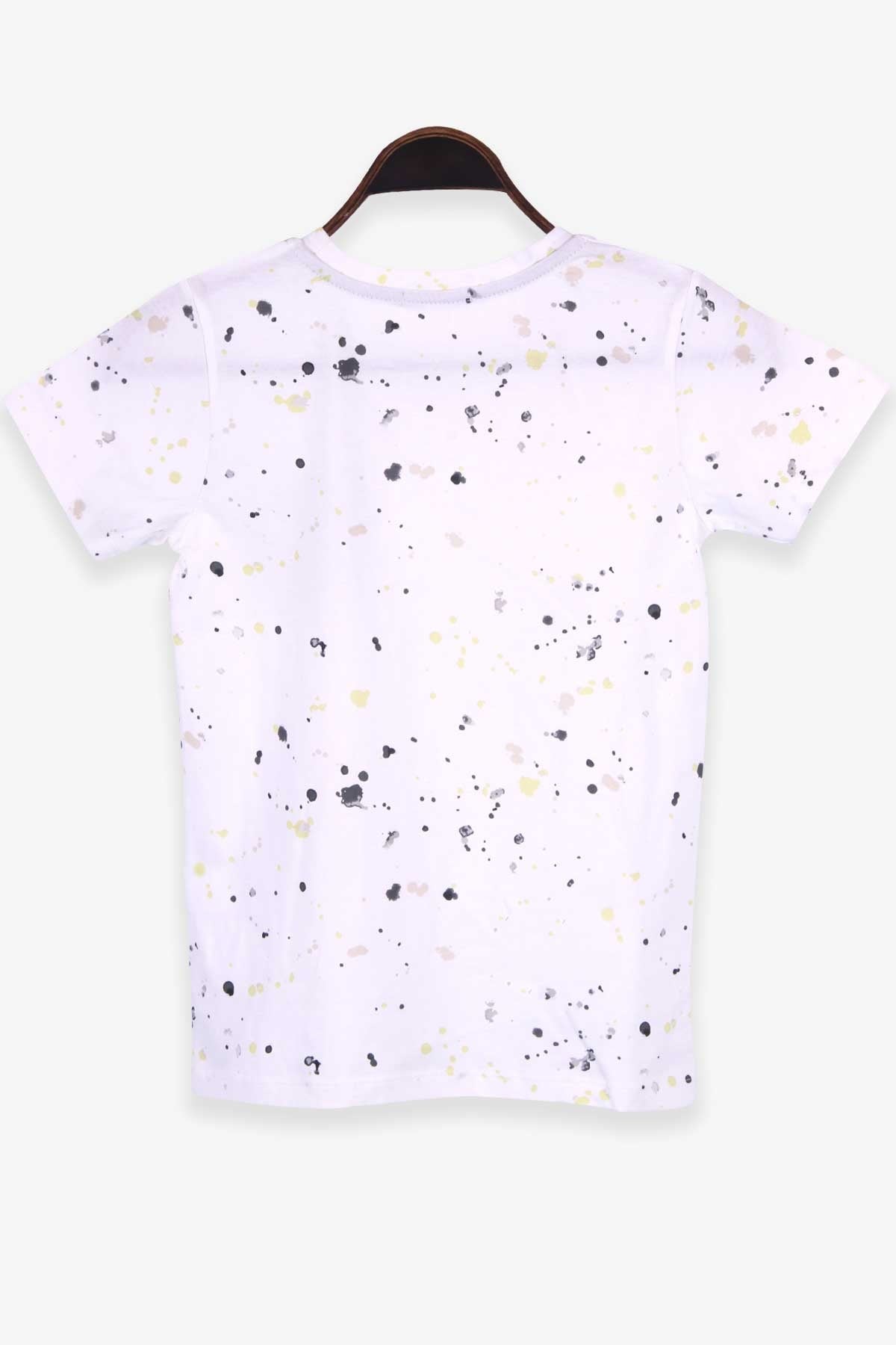 Breeze Erkek Çocuk Tişört Batik Desenli Ekru (8-14 Yaş)