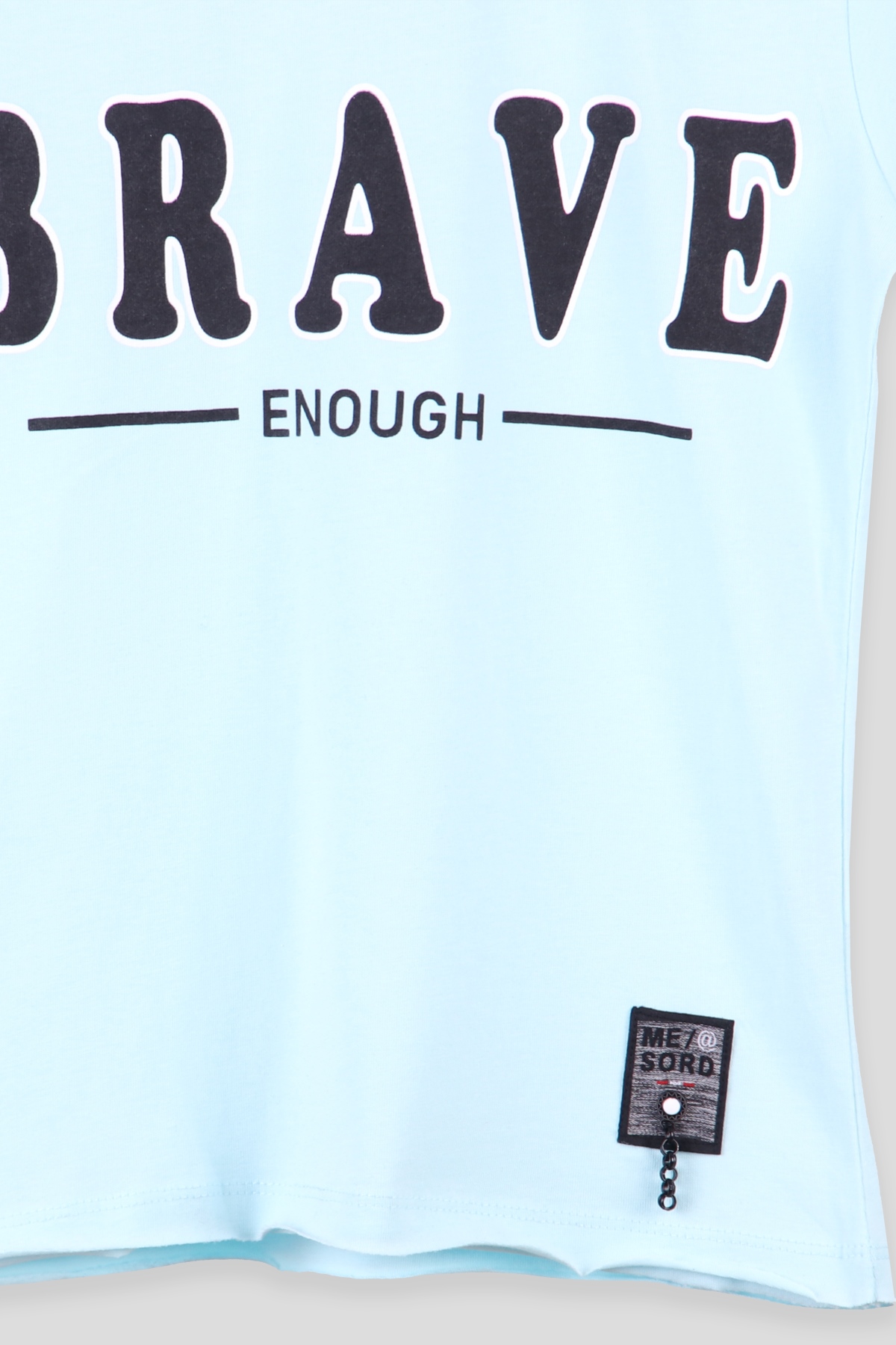 Breeze Erkek Çocuk Tişört Brave Baskı Yazılı Turkuaz (8-14 Yaş)
