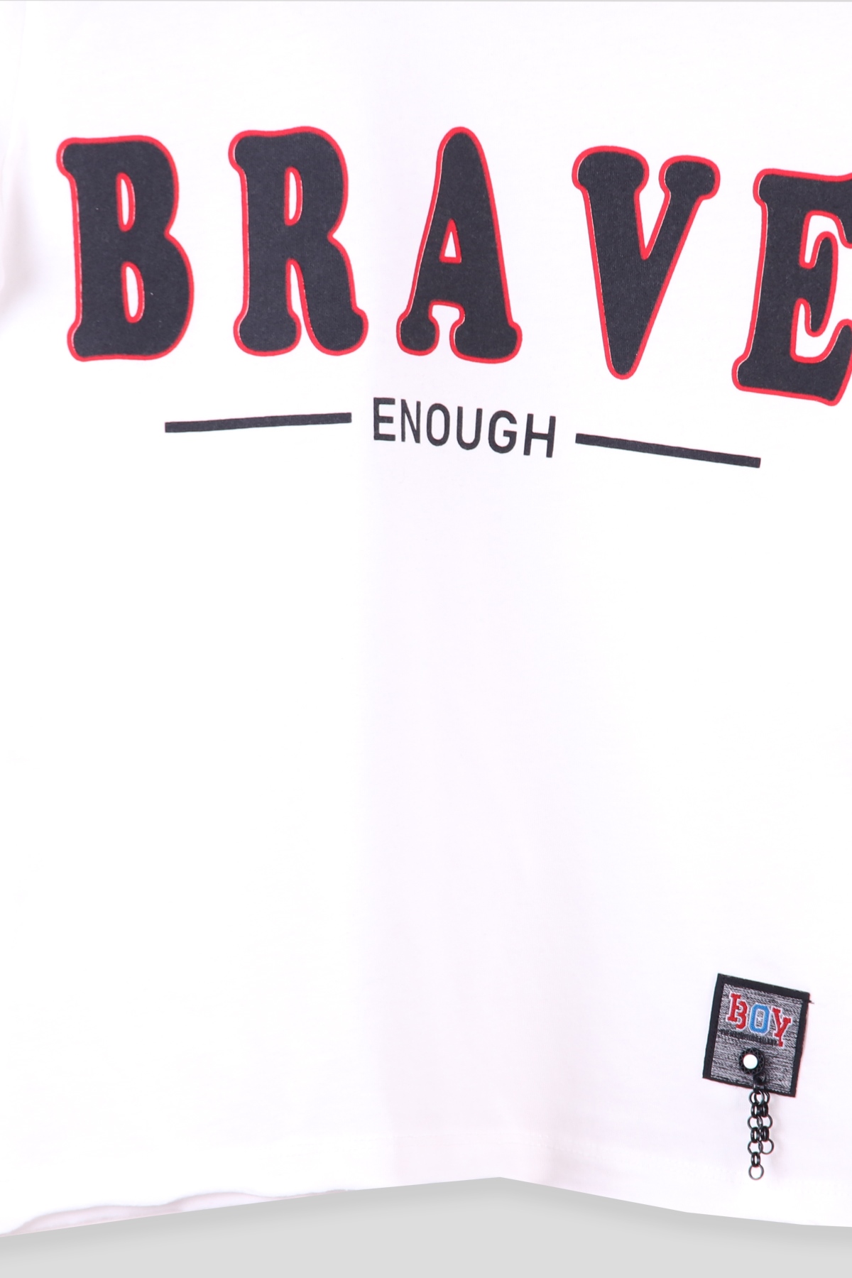 Breeze Erkek Çocuk Tişört Brave Baskı Yazılı Krem (8-14 Yaş)