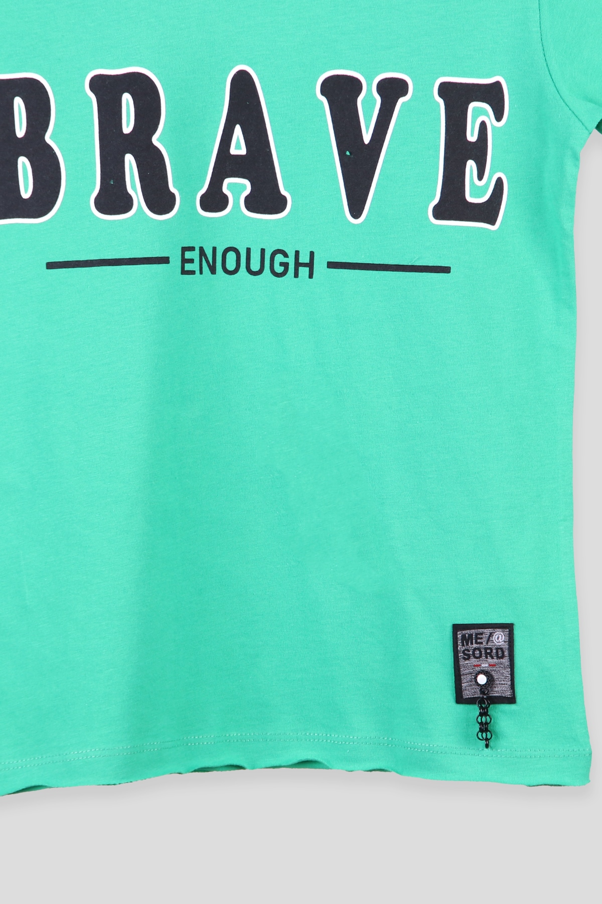 Breeze Erkek Çocuk Tişört Brave Baskı Yazılı Yeşil (8-14 Yaş)