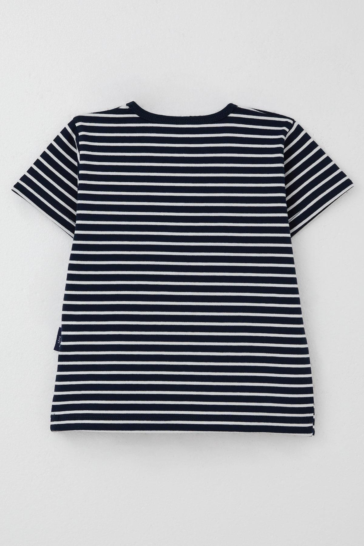 Breeze Erkek Çocuk Tişört Çizgili Lacivert (3-7 Yaş)