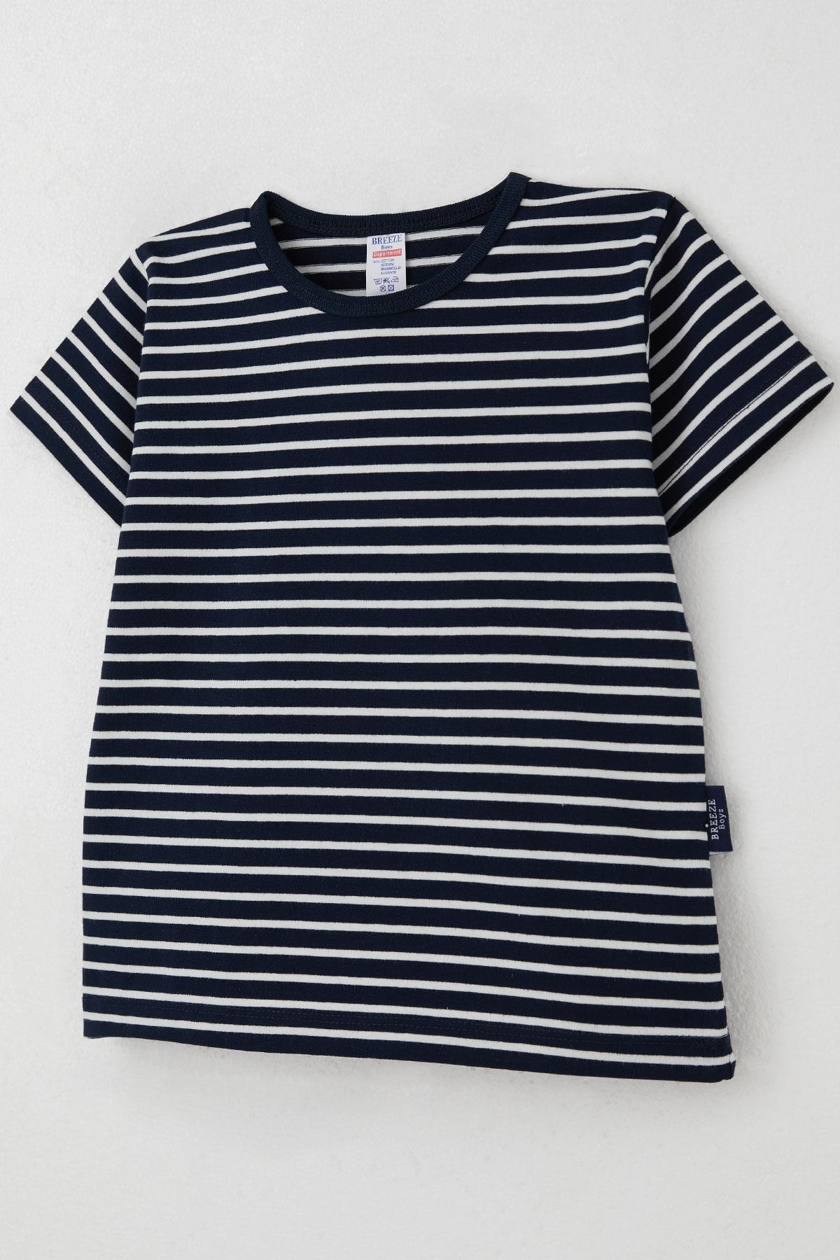 Breeze Erkek Çocuk Tişört Çizgili Lacivert (3-7 Yaş)