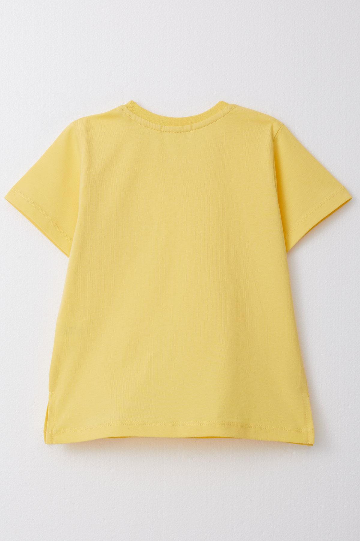 Breeze Erkek Çocuk Tişört Cool Yazı Armalı Cepli Sarı (1.5-4 Yaş)