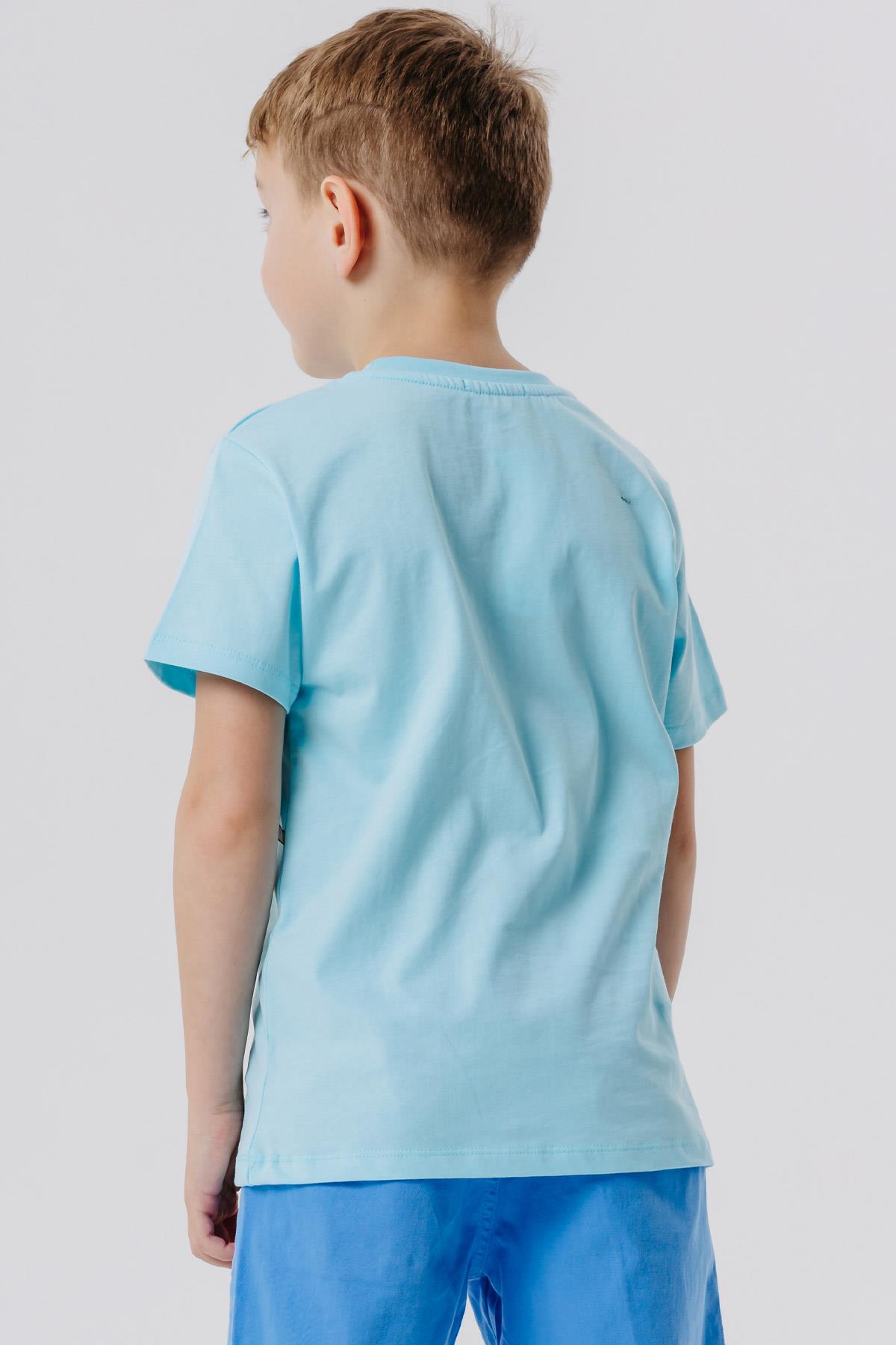 Breeze Erkek Çocuk Tişört Dinozor Baskılı Açık Mavi (5-10 Yaş)