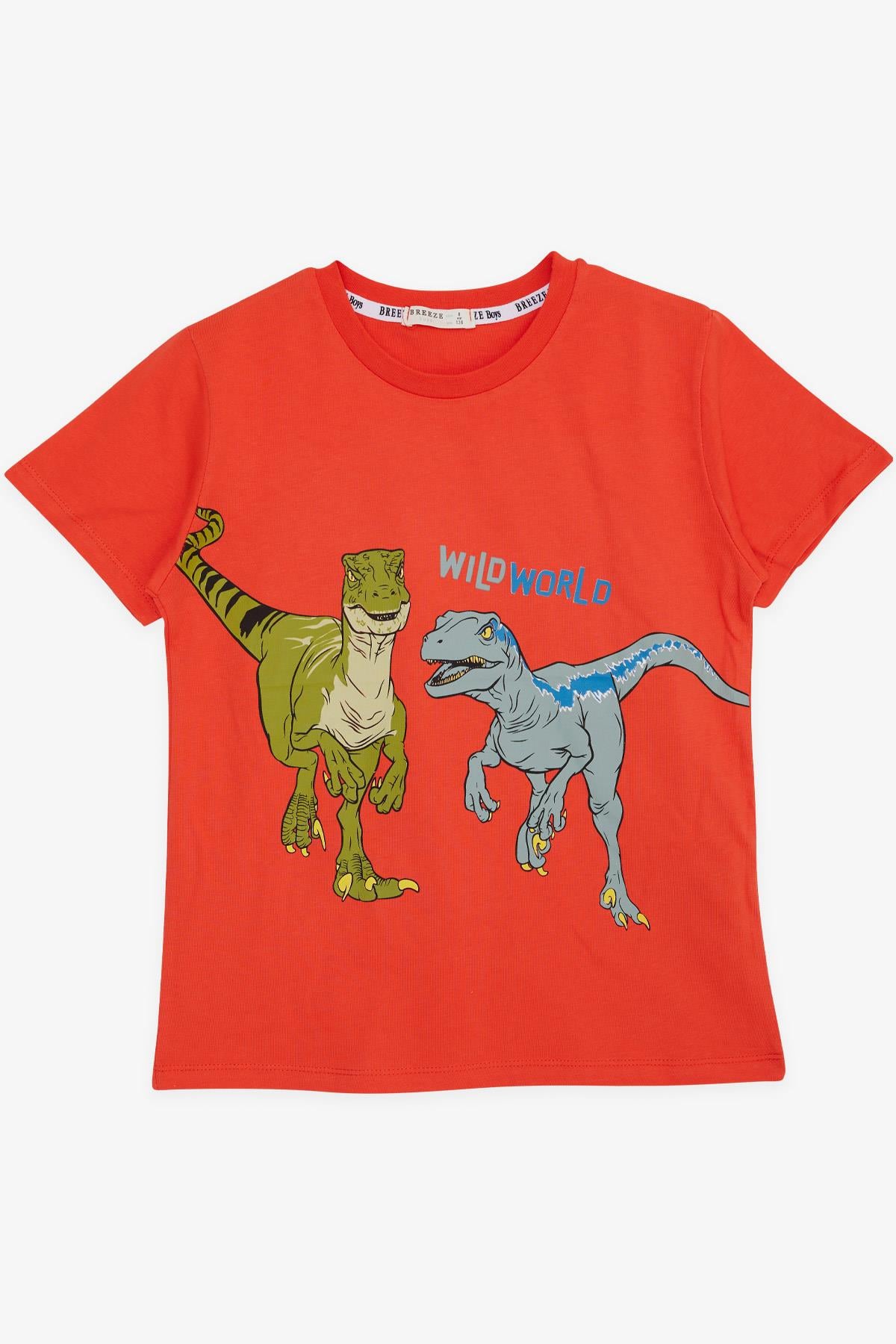 Breeze Erkek Çocuk Tişört Dinozor Baskılı Narçiçeği (5-10 Yaş)