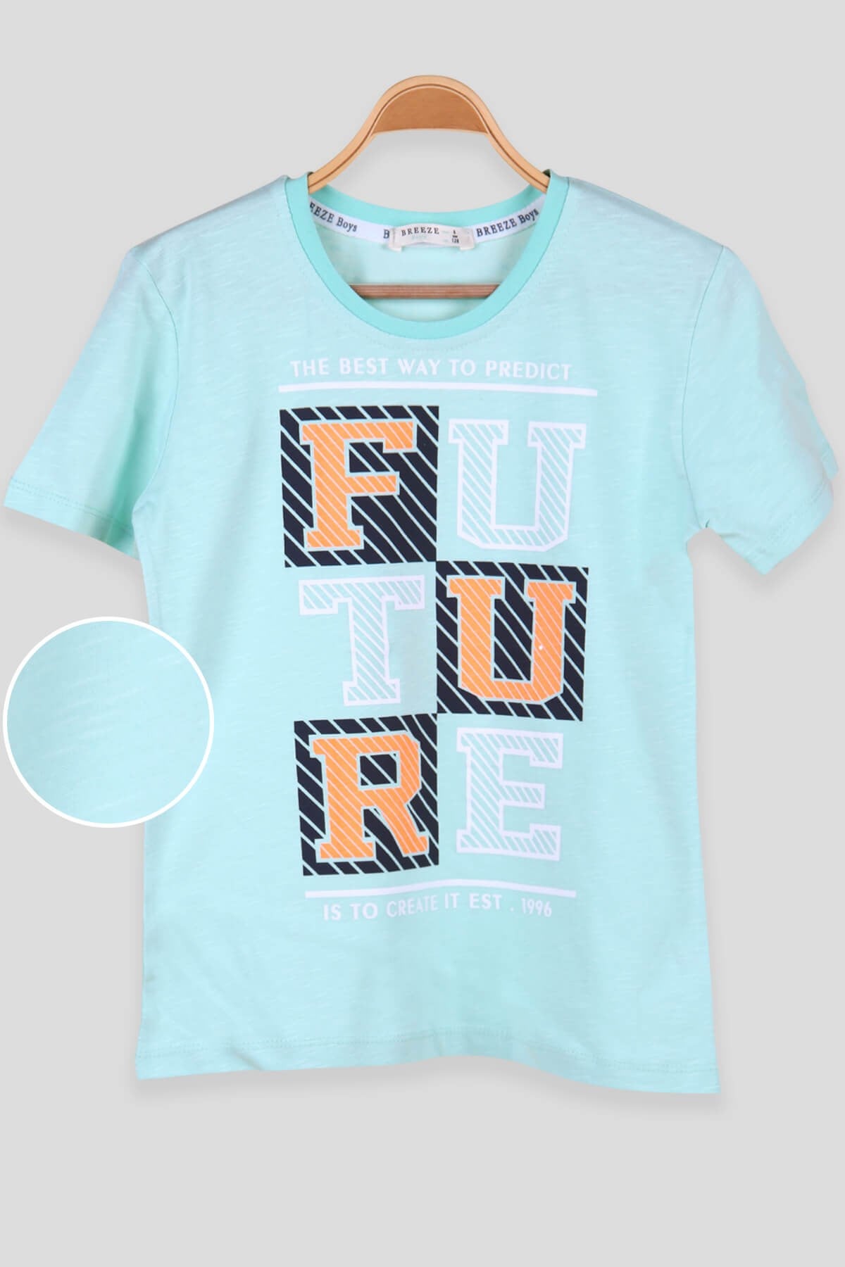 Breeze Erkek Çocuk Tişört Future Baskılı Yeşil (8-14 Yaş)