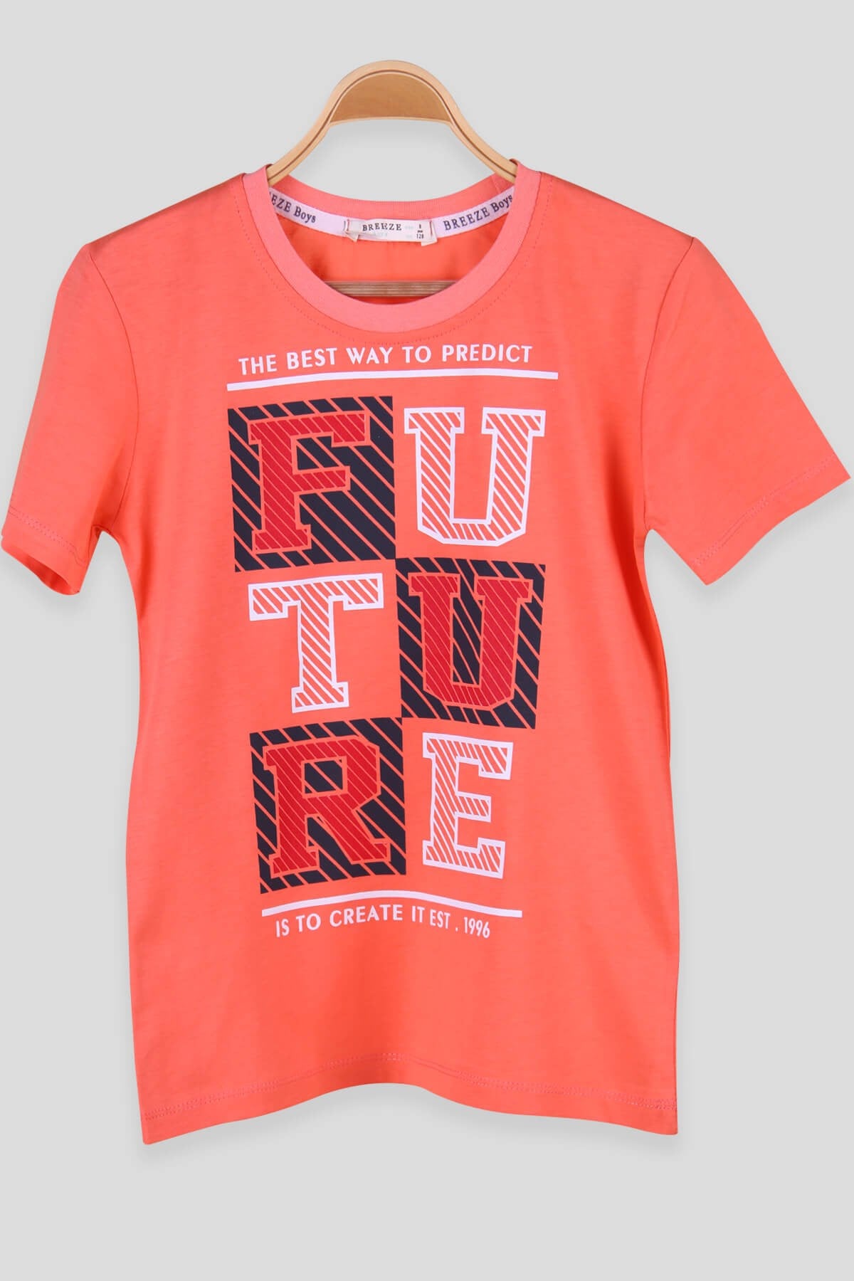 Breeze Erkek Çocuk Tişört Future Baskılı Turuncu (8-14 Yaş)