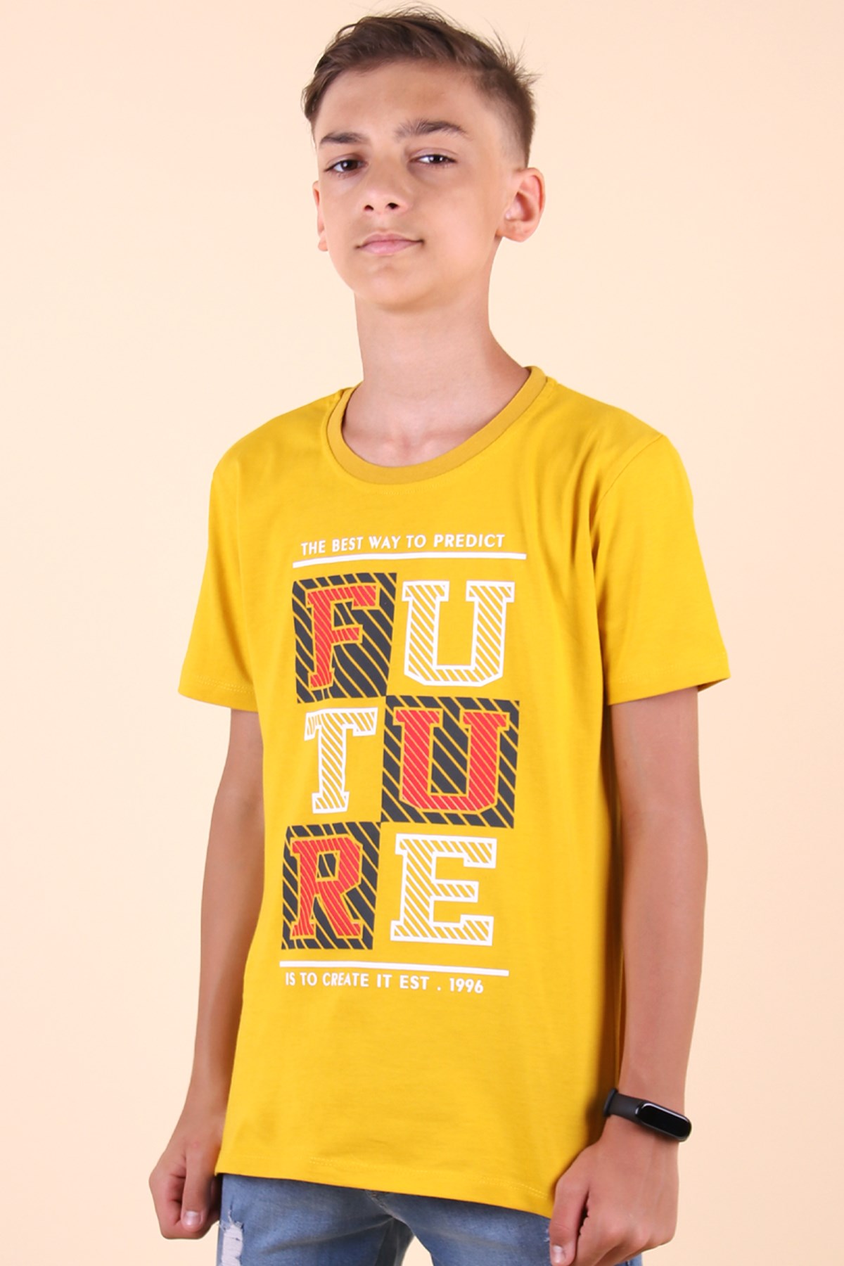 Breeze Erkek Çocuk Tişört Future Baskılı Sarı (8-14 Yaş)