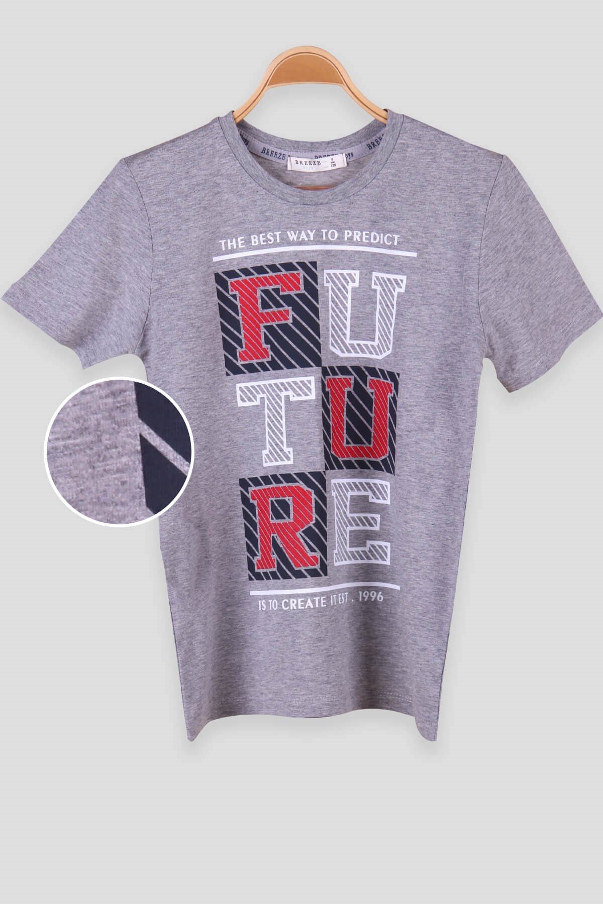 Breeze Erkek Çocuk Tişört Future Baskılı Gri (8-14 Yaş)