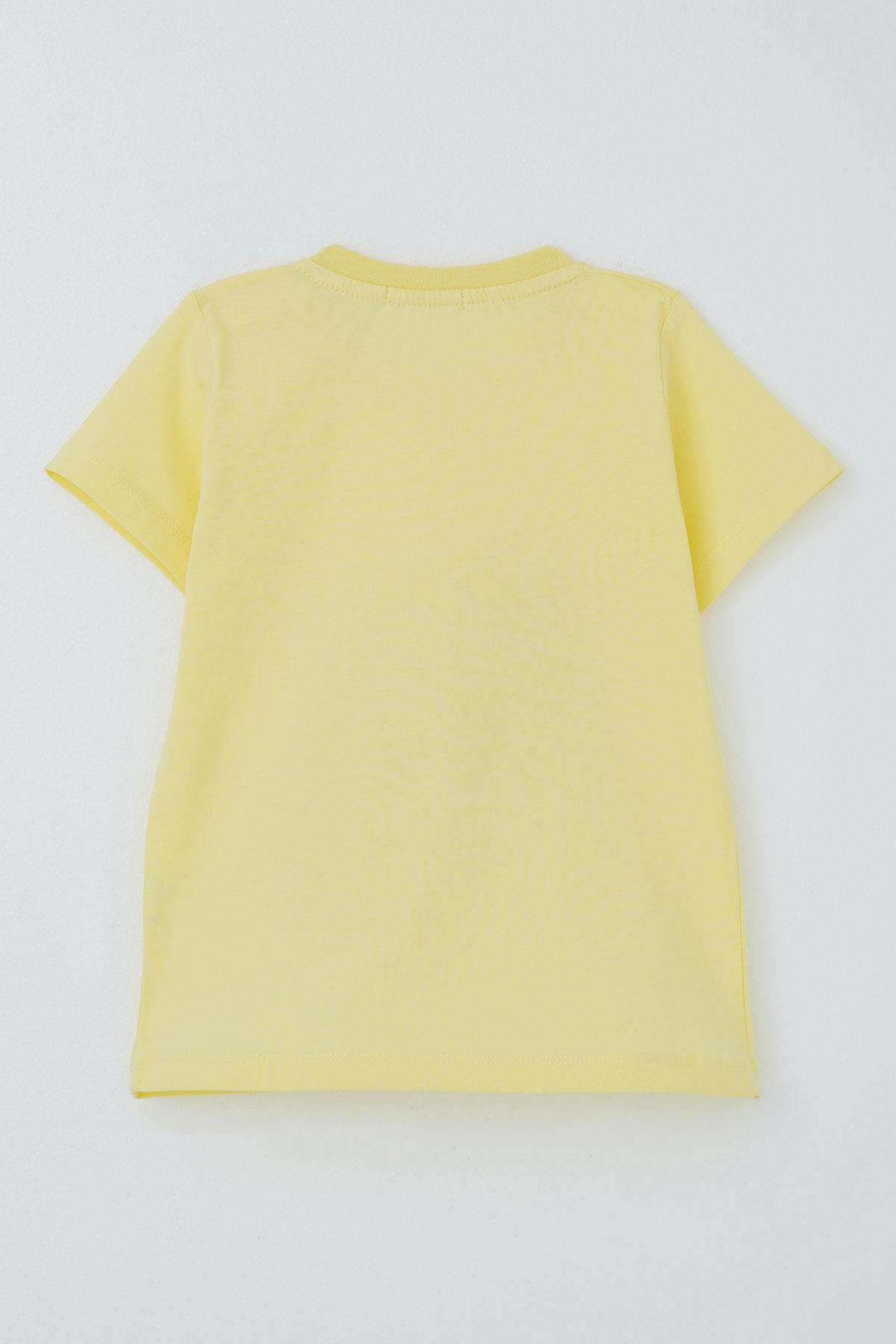 Breeze Erkek Çocuk Tişört Güçlü Dinozor Baskılı Sarı (1.5-5 Yaş)