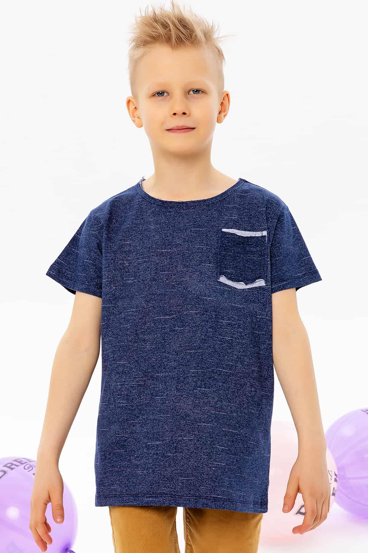 Breeze Erkek Çocuk Tişört Kırçıllı Koyu Mavi (9 Yaş)