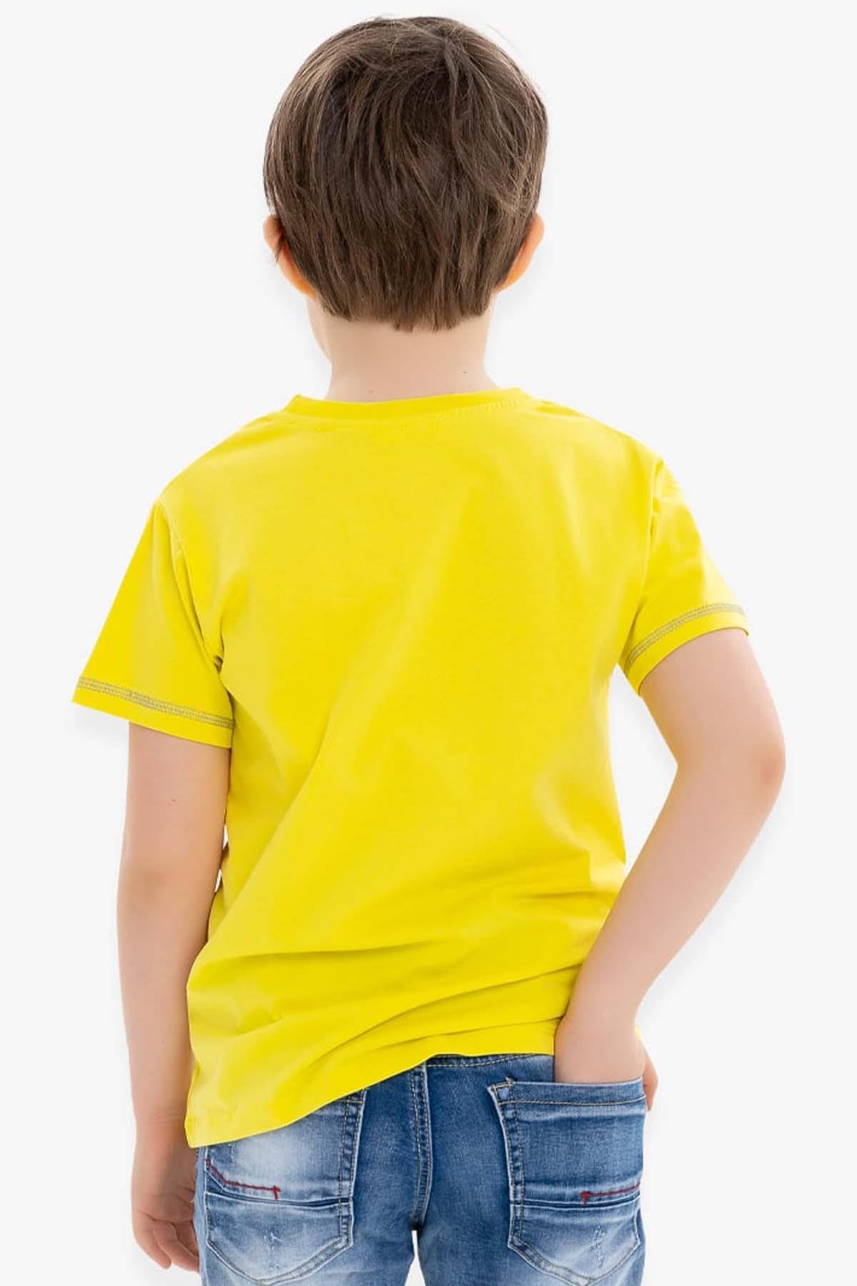 Breeze Erkek Çocuk Tişört Oyun Temalı Sarı (6-12 Yaş)