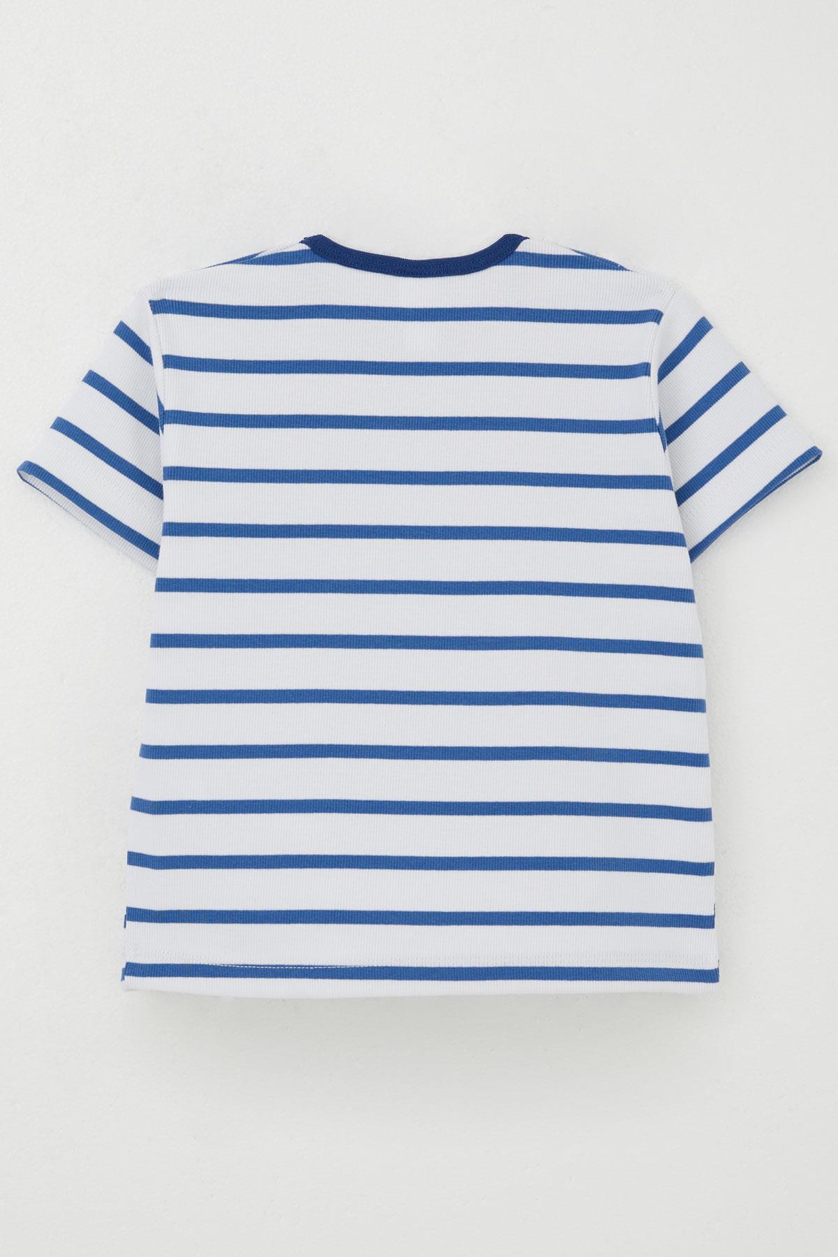 Breeze Erkek Çocuk Tişört Patlı Çizgili Beyaz (1-4 Yaş)