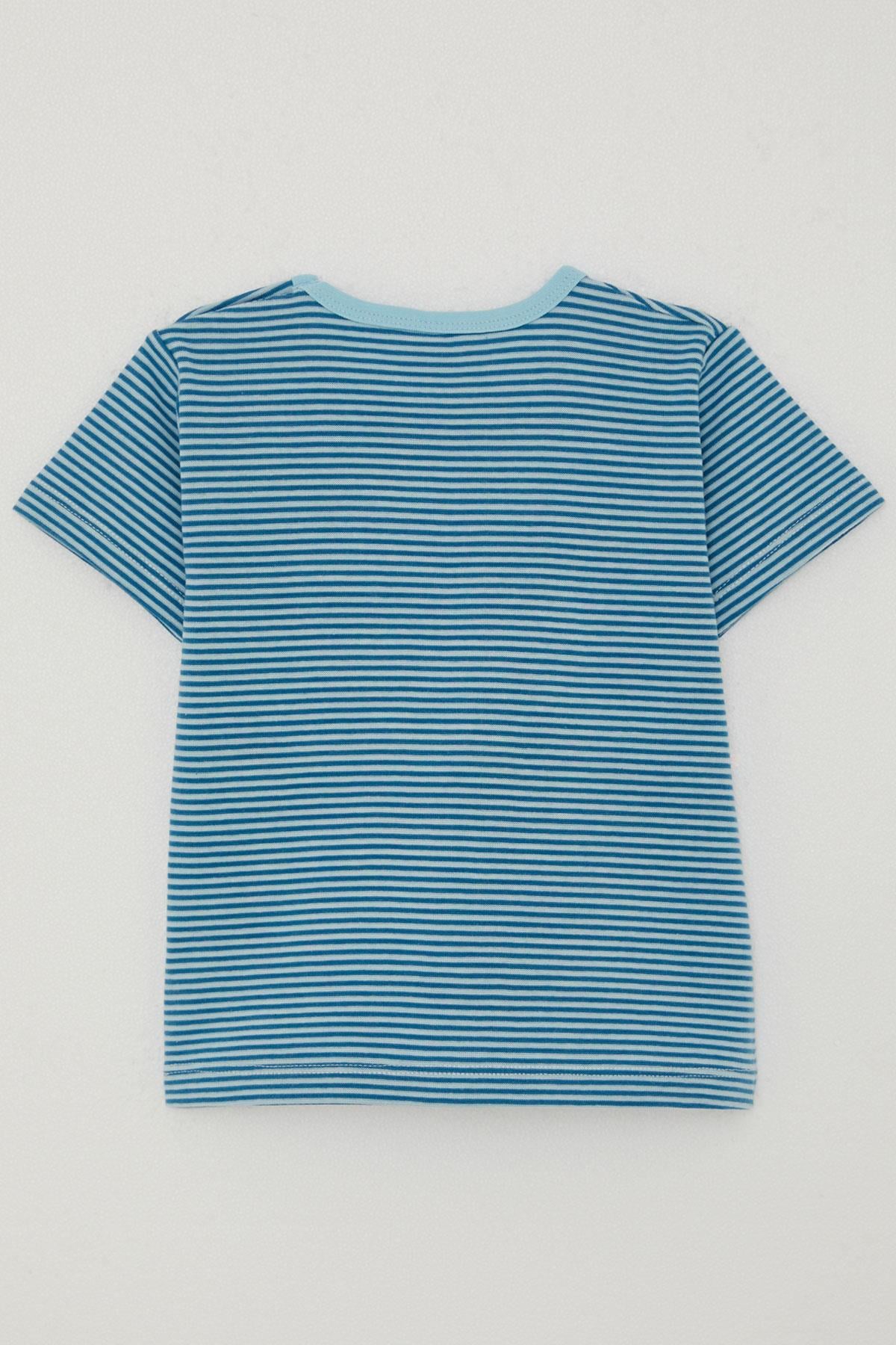 Breeze Erkek Çocuk Tişört Patlı Çizgili Mavi (1-4 Yaş)