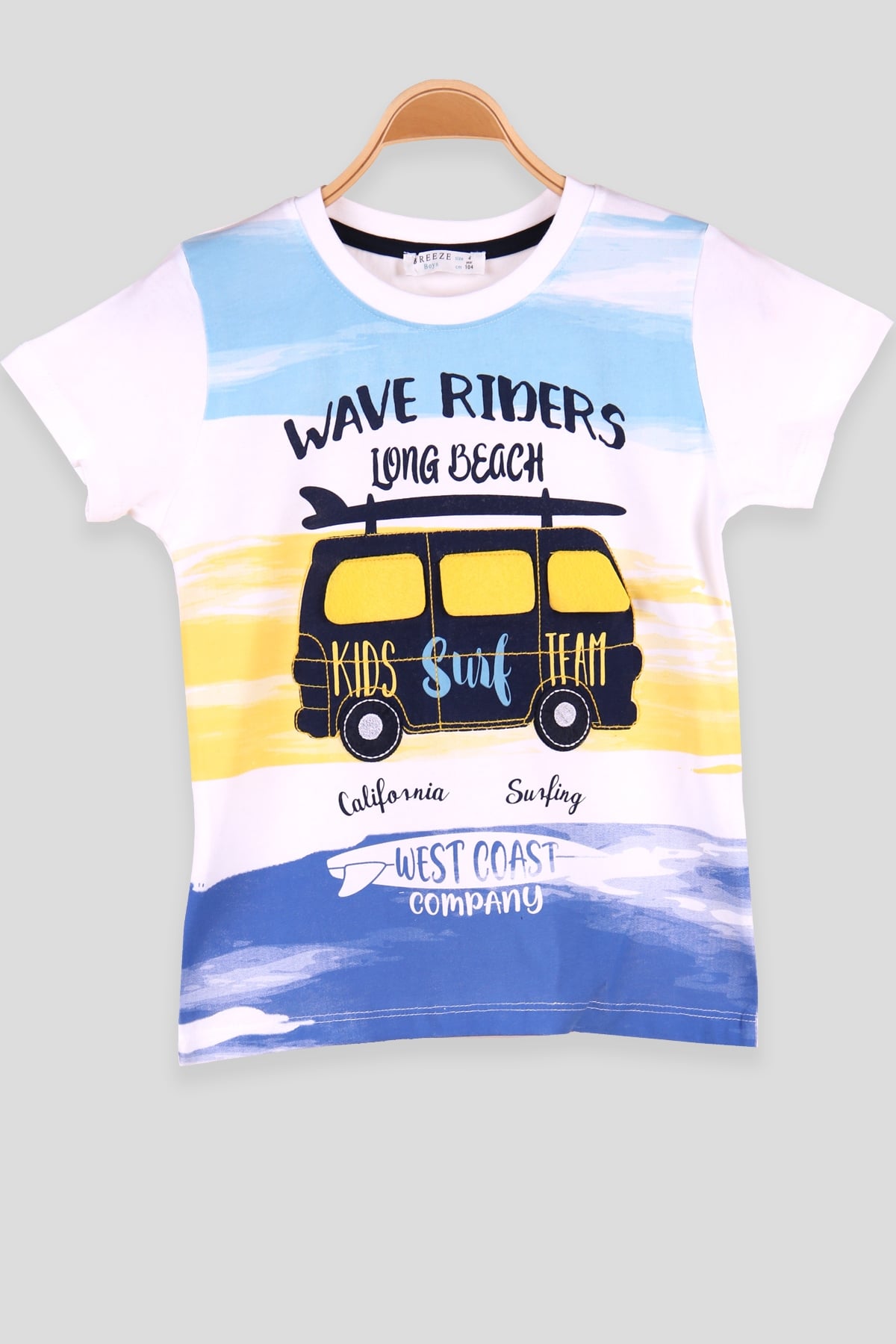Breeze Erkek Çocuk Tişört Penceresi Hareketli Otobüs Mavi (4-8 Yaş)