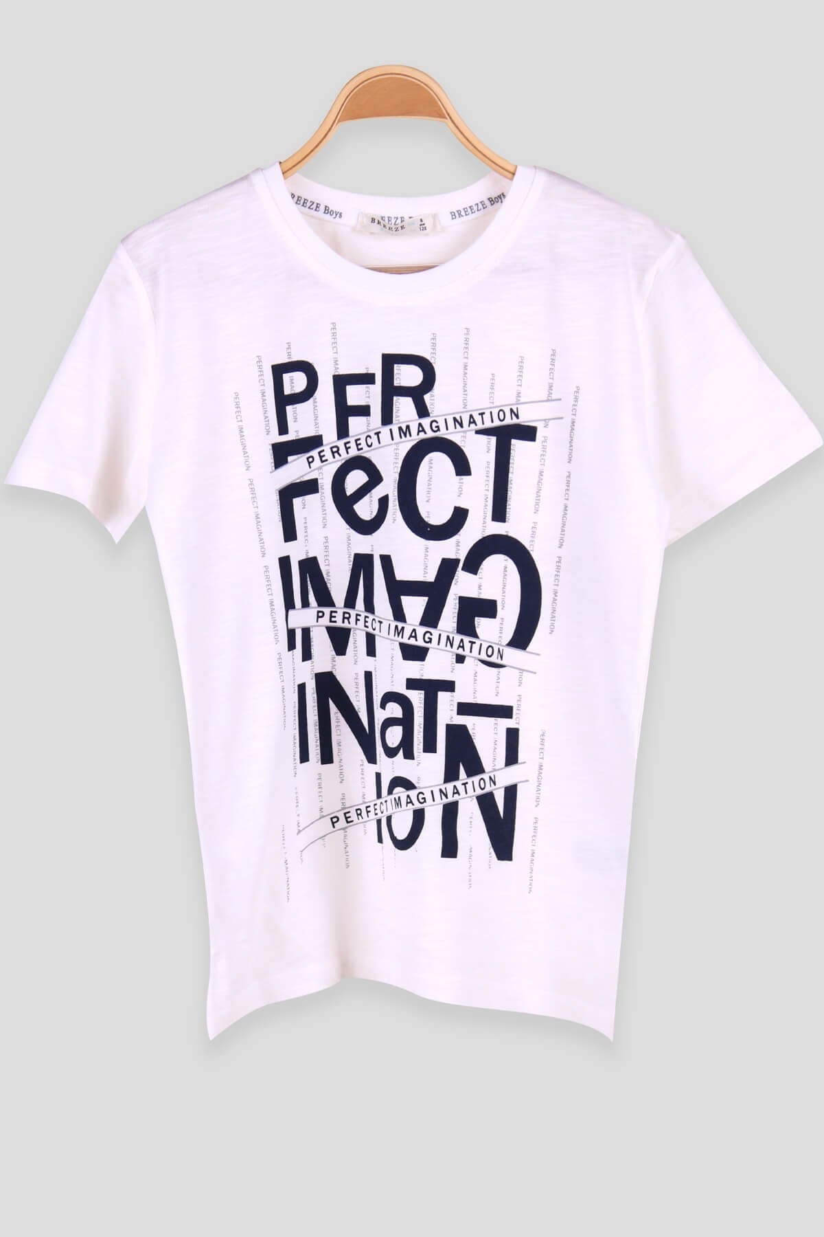 Breeze Erkek Çocuk Tişört Perfect Baskılı Ekru (8-14 Yaş)