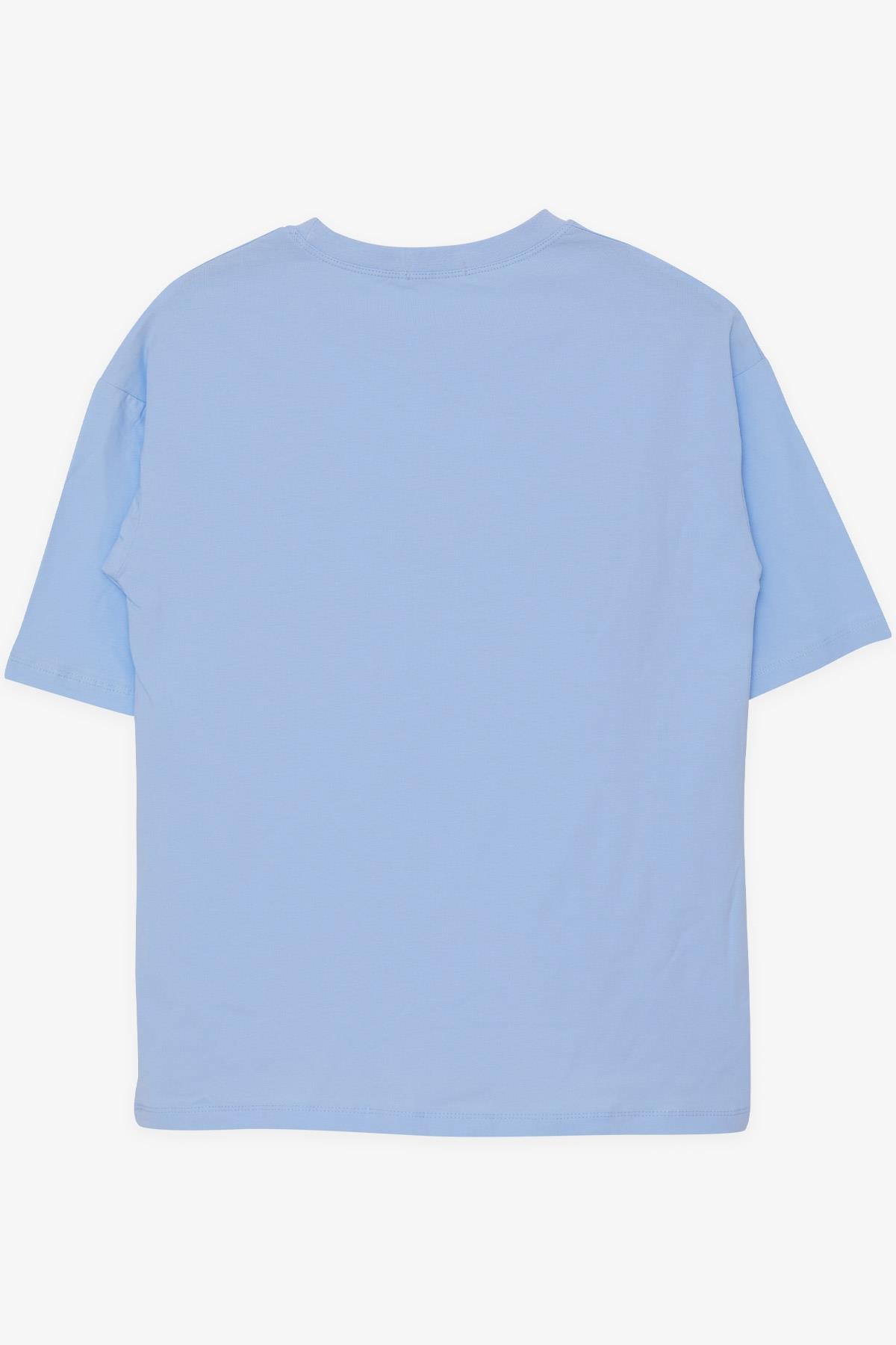 Breeze Erkek Çocuk Tişört Renkli Ayakkabı Baskılı Açık Mavi (9-16 Yaş)